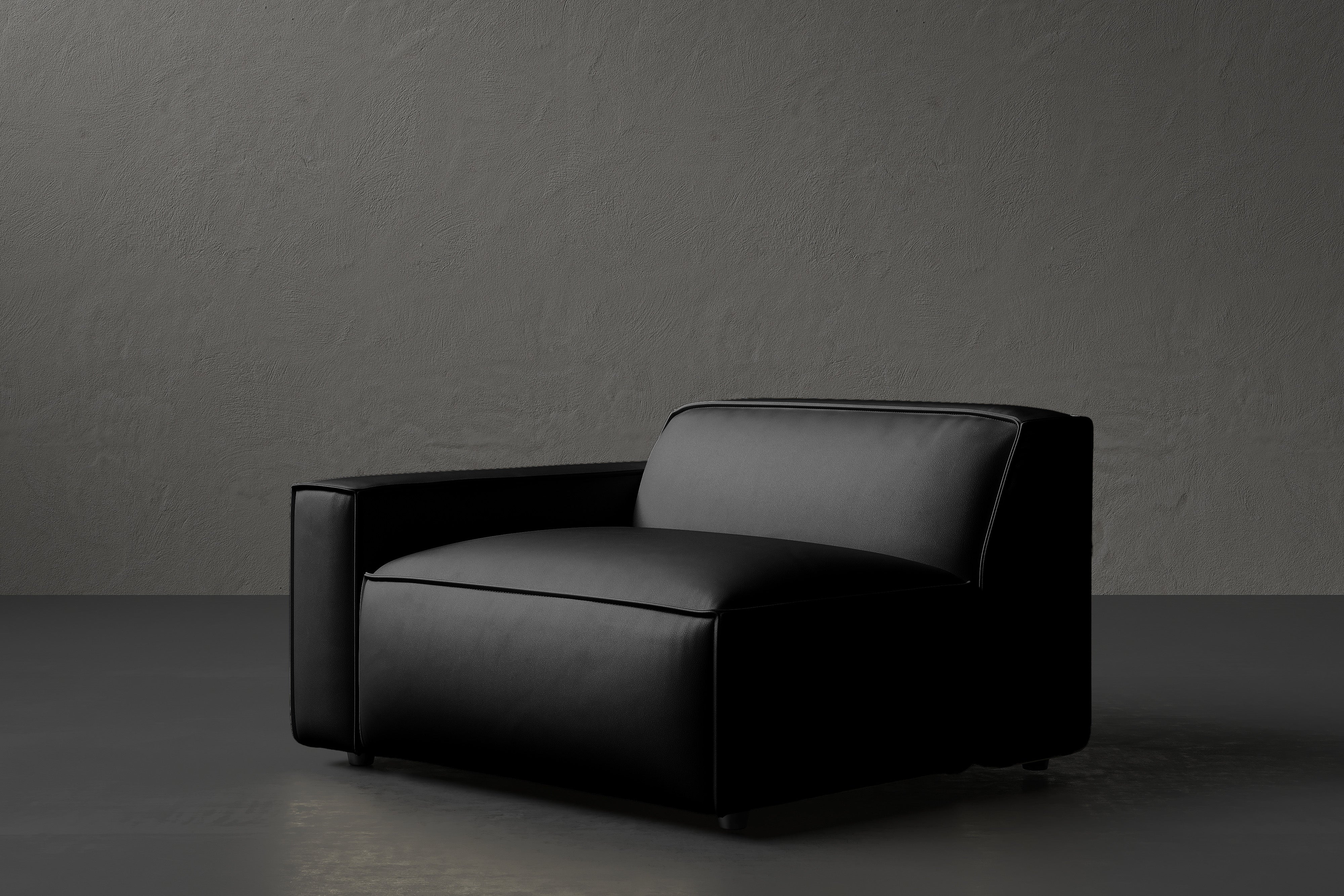 Allodi Full-aniline Leather Left Arm Sofa Module with Feather-Filled