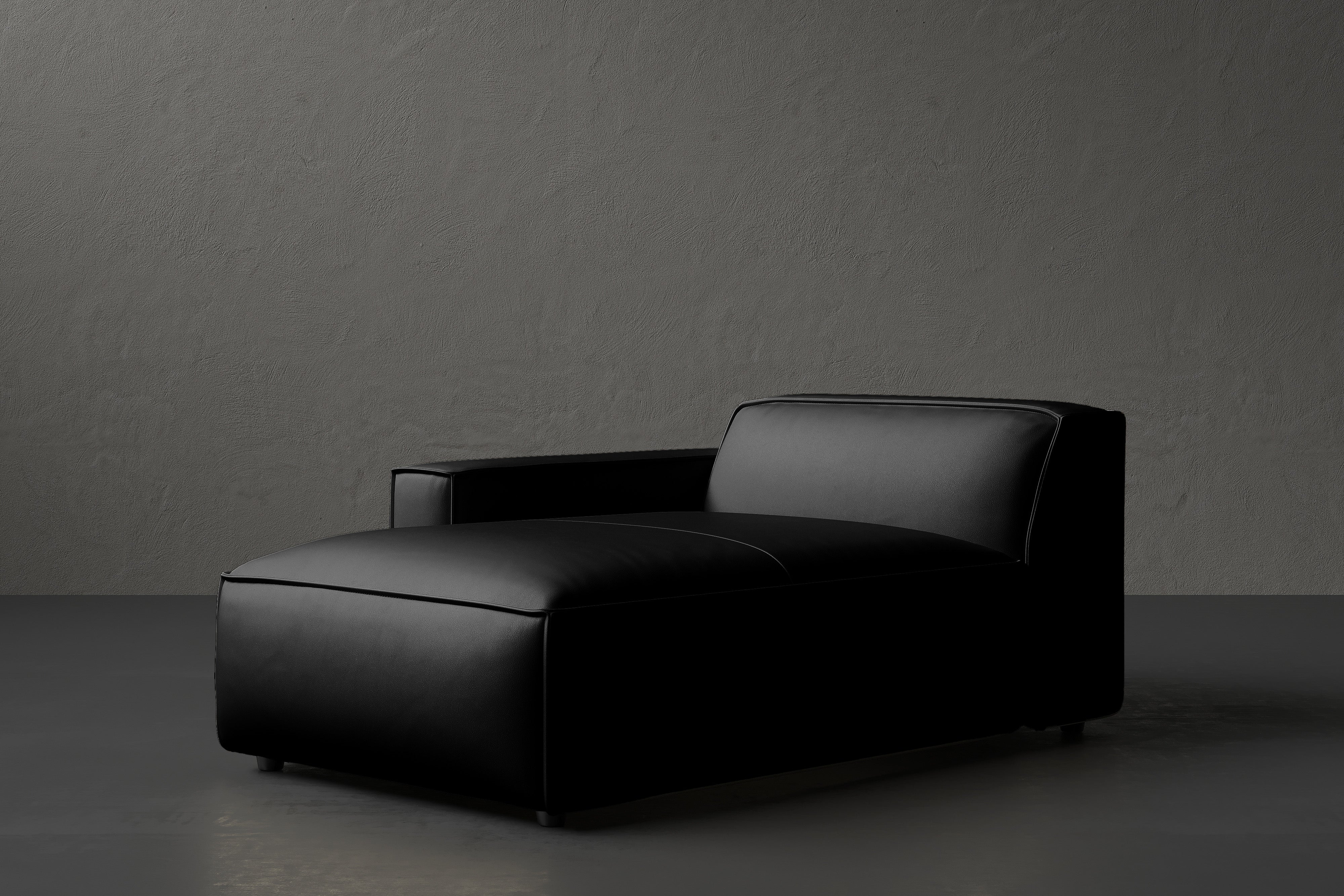 Allodi Full-aniline Leather Left Chaise Sofa Module with Feather-Filled
