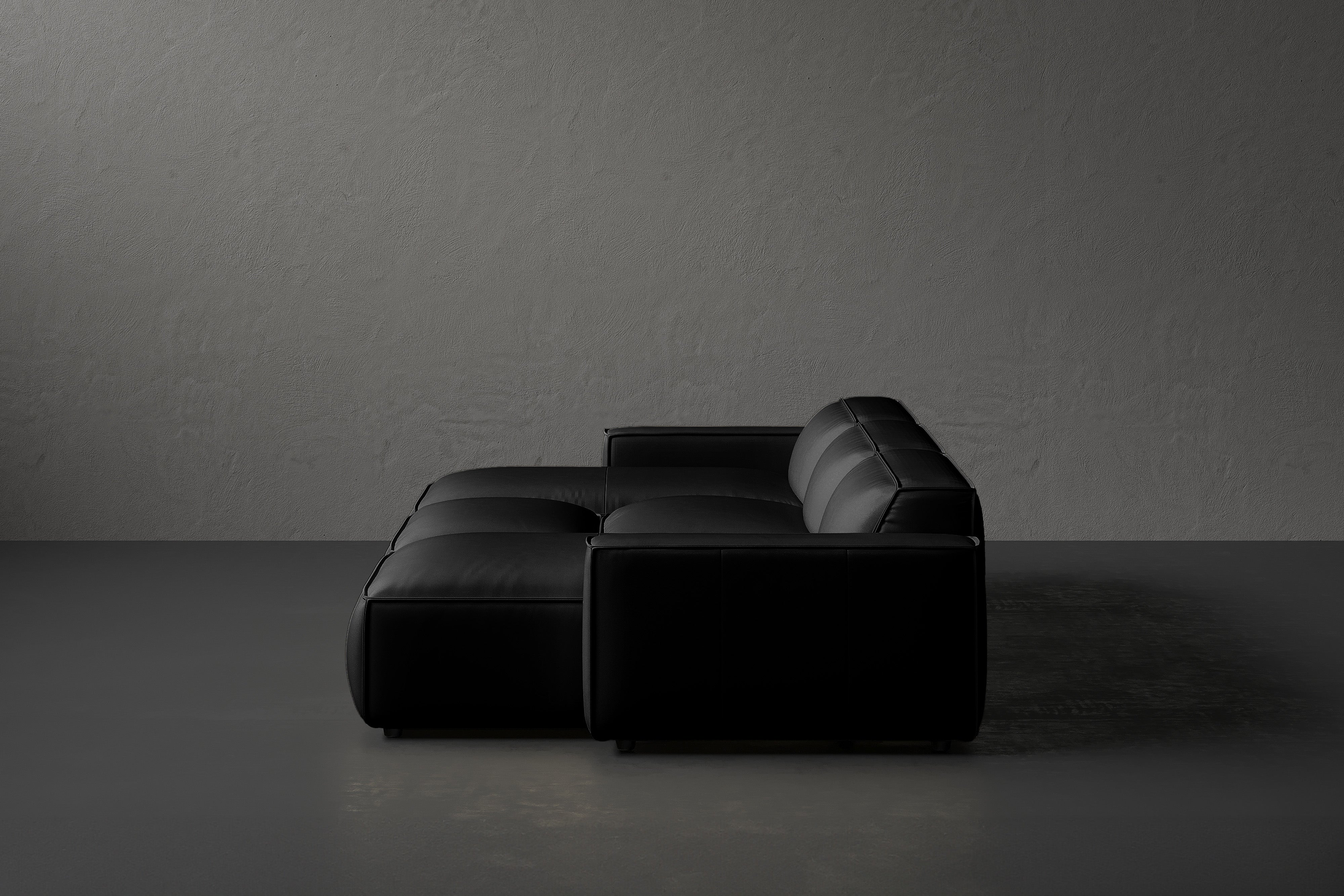 Allodi Full-aniline Leather Modular Bed Sectional Sofa with Feather-Filled