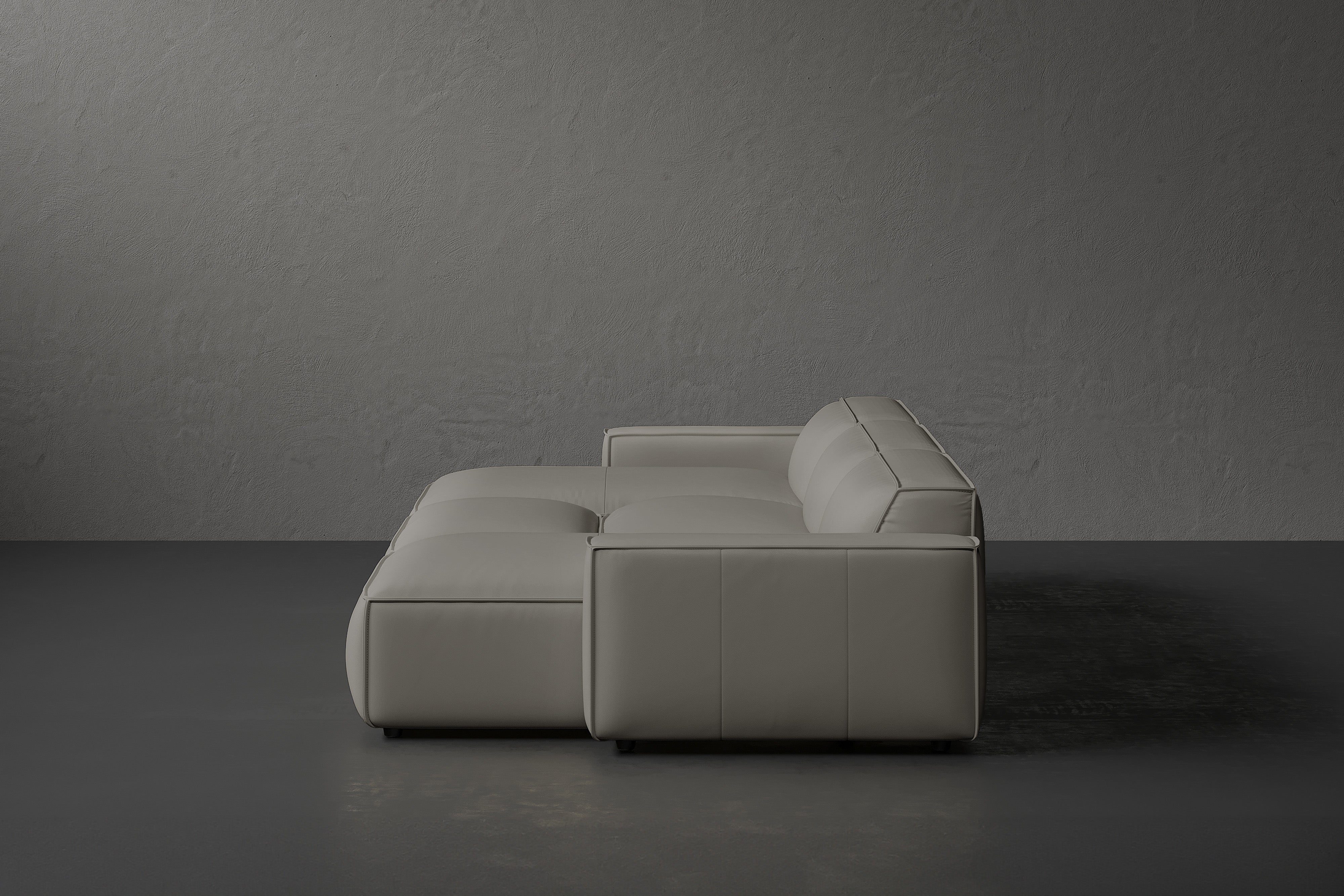 Allodi Full-aniline Leather Modular Bed Sectional Sofa with Feather-Filled