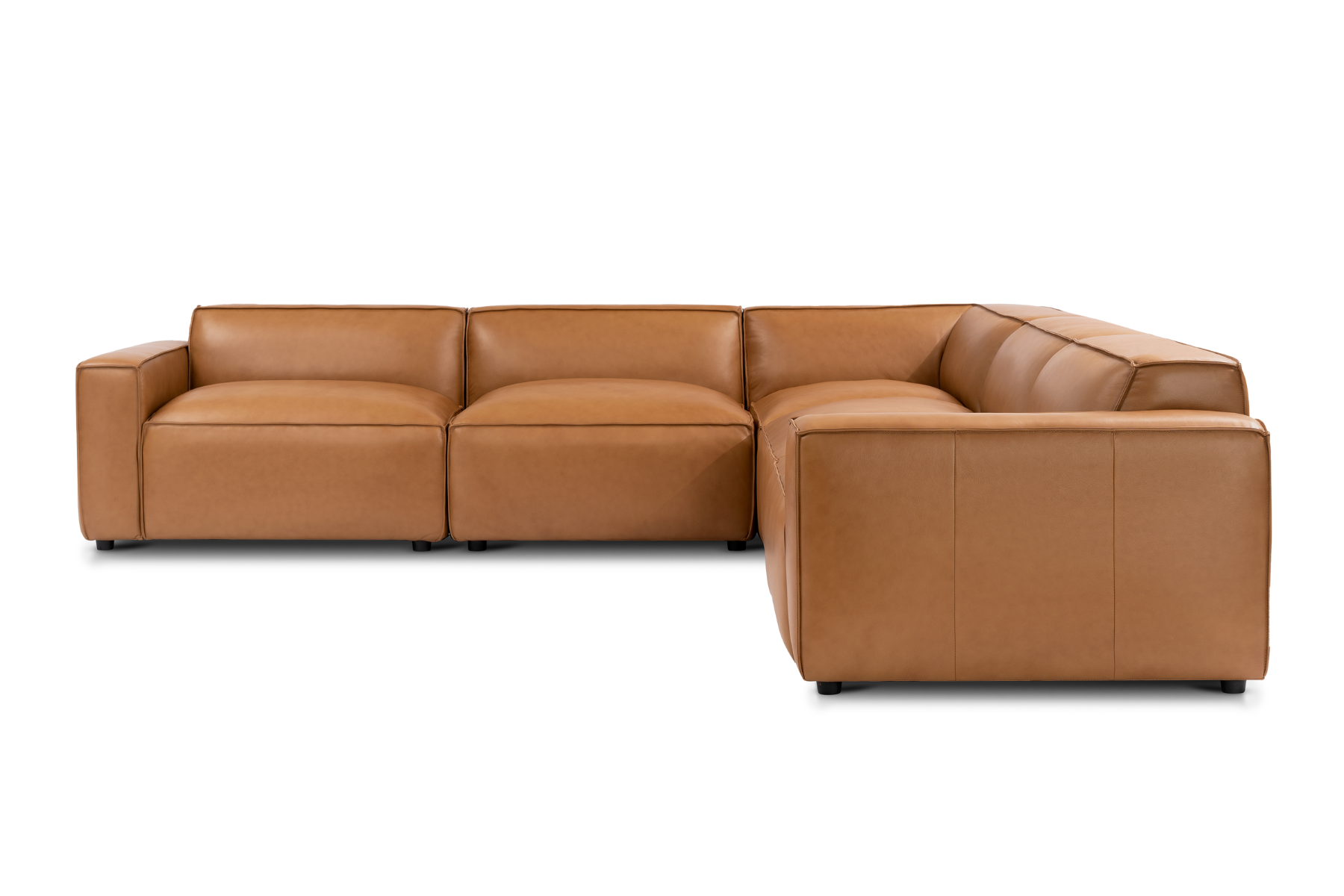 Allodi Full-aniline Leather Modular Corner Sectional Sofa with Feather-Filled