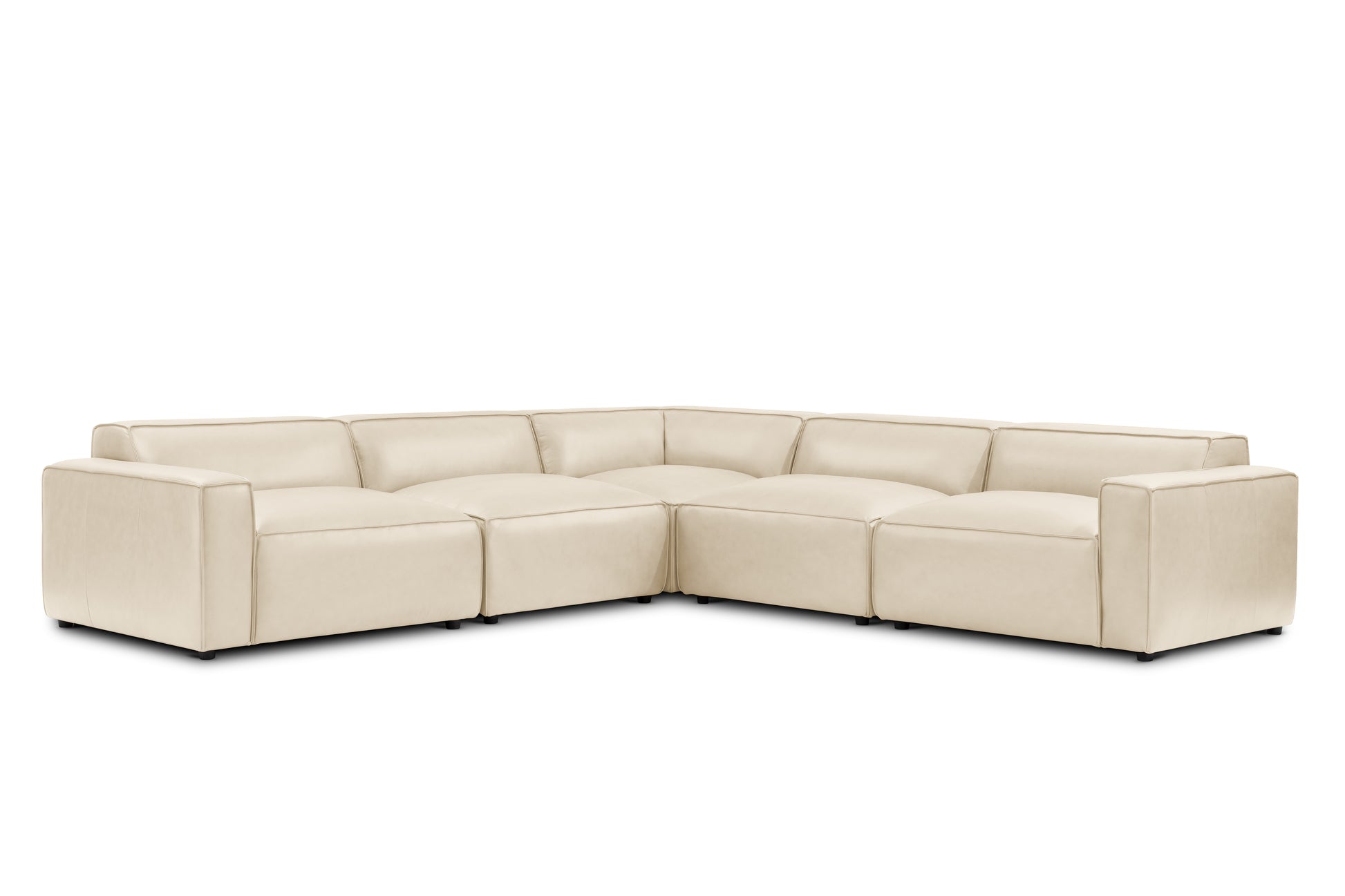 Allodi Full-aniline Leather Modular Corner Sectional Sofa with Feather-Filled