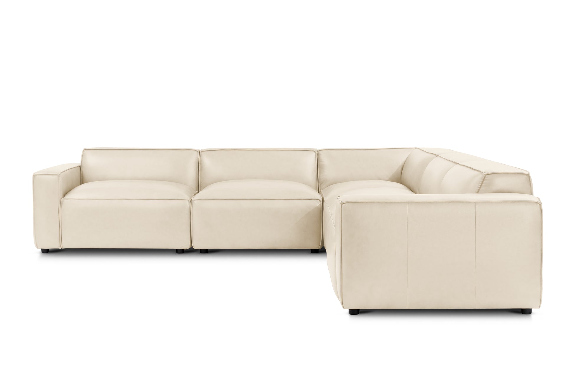 Allodi Full-aniline Leather Modular Corner Sectional Sofa with Feather-Filled