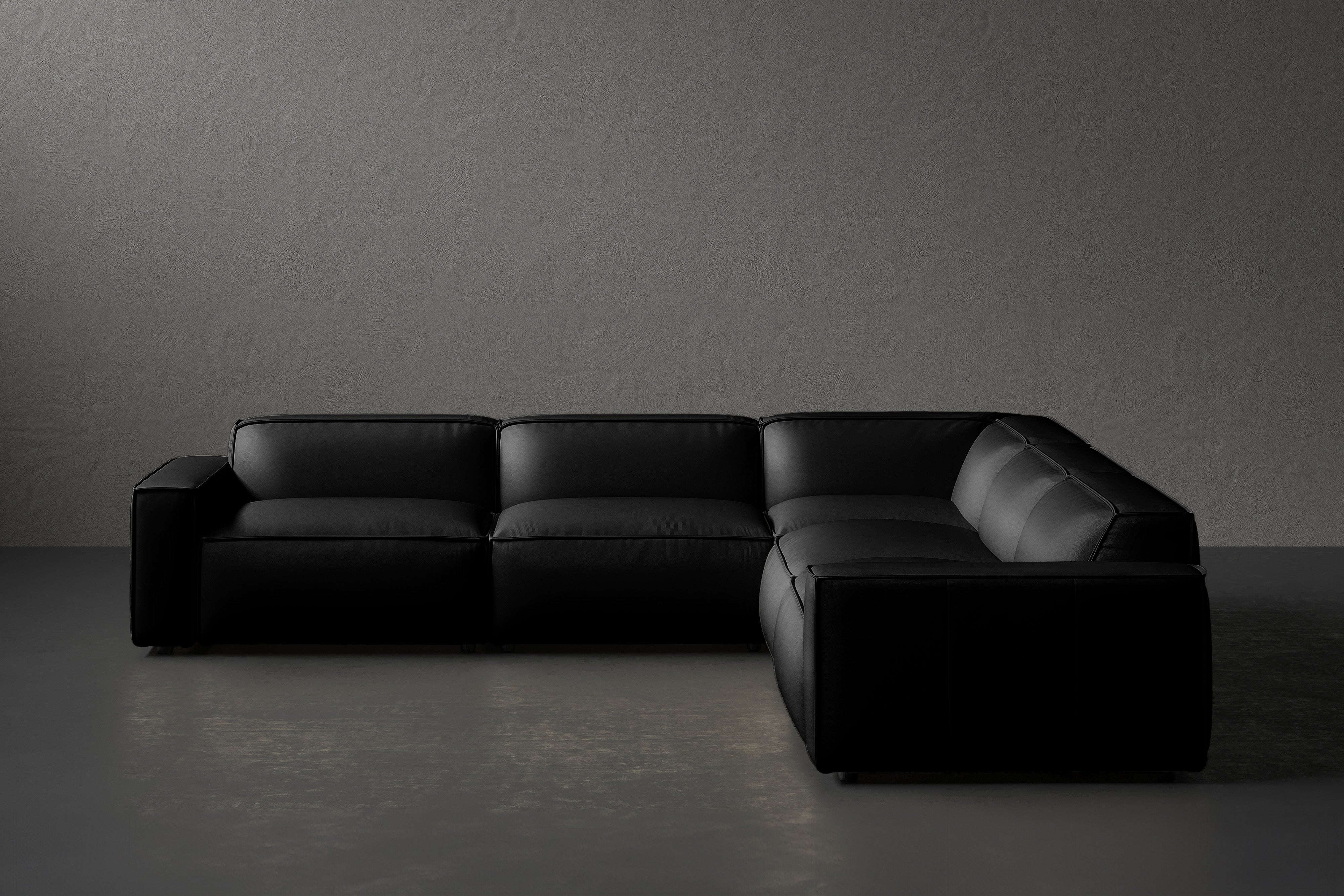 Allodi Full-aniline Leather Modular Corner Sectional Sofa with Feather-Filled