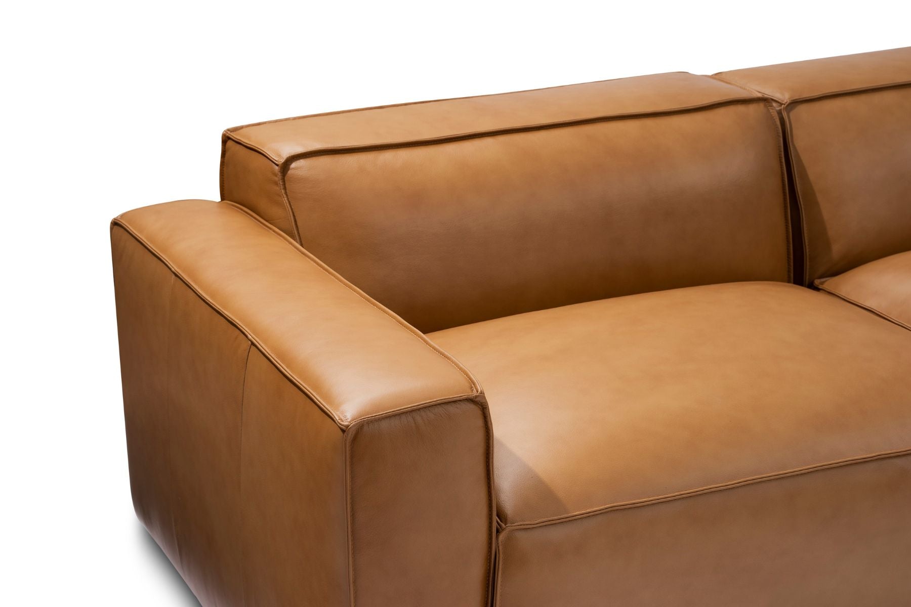 Allodi Full-aniline Leather Modular Extended Sectional Sofa with Feather-Filled