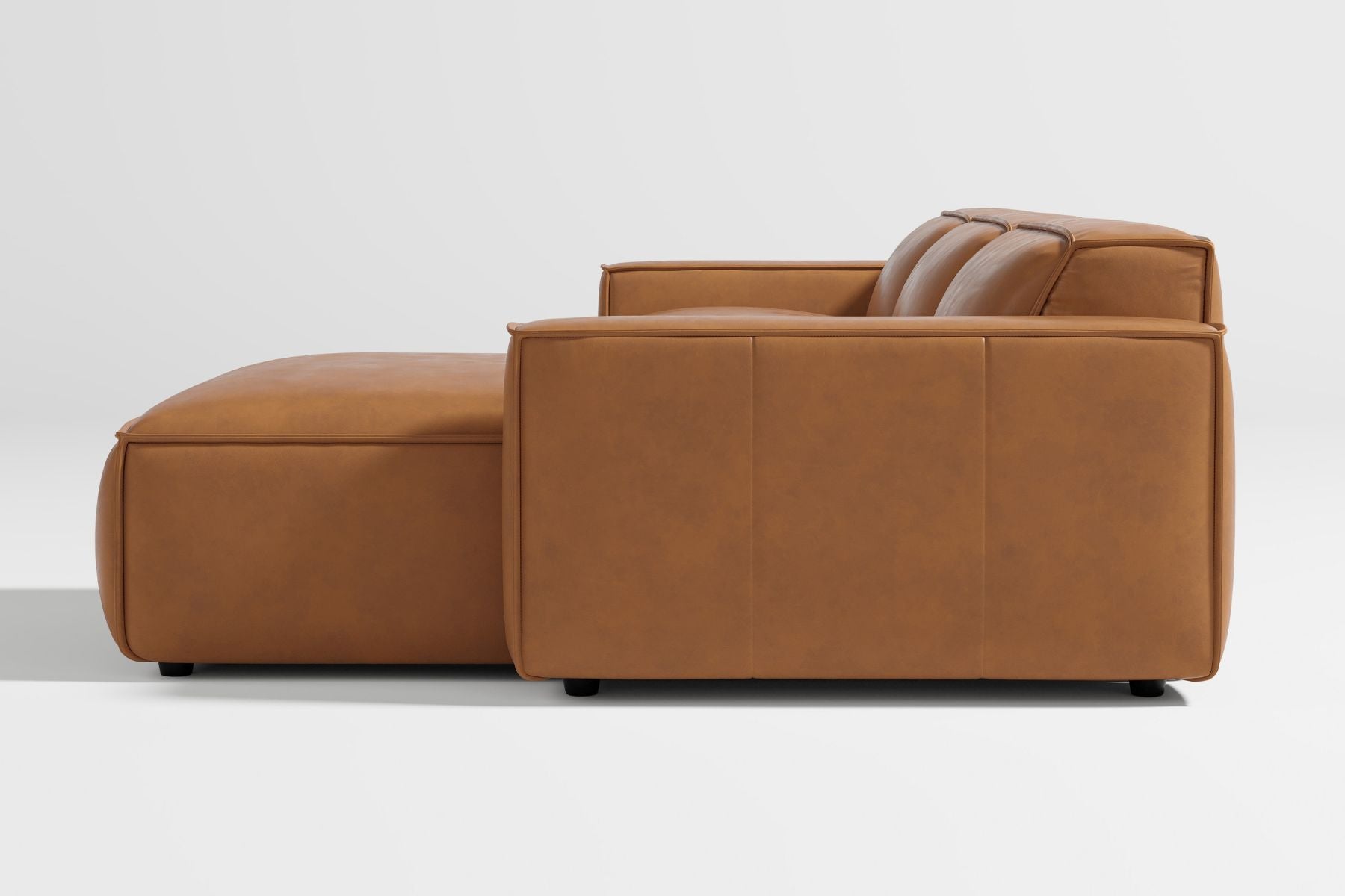 Allodi Full-aniline Leather Modular Extended Sectional Sofa with Feather-Filled