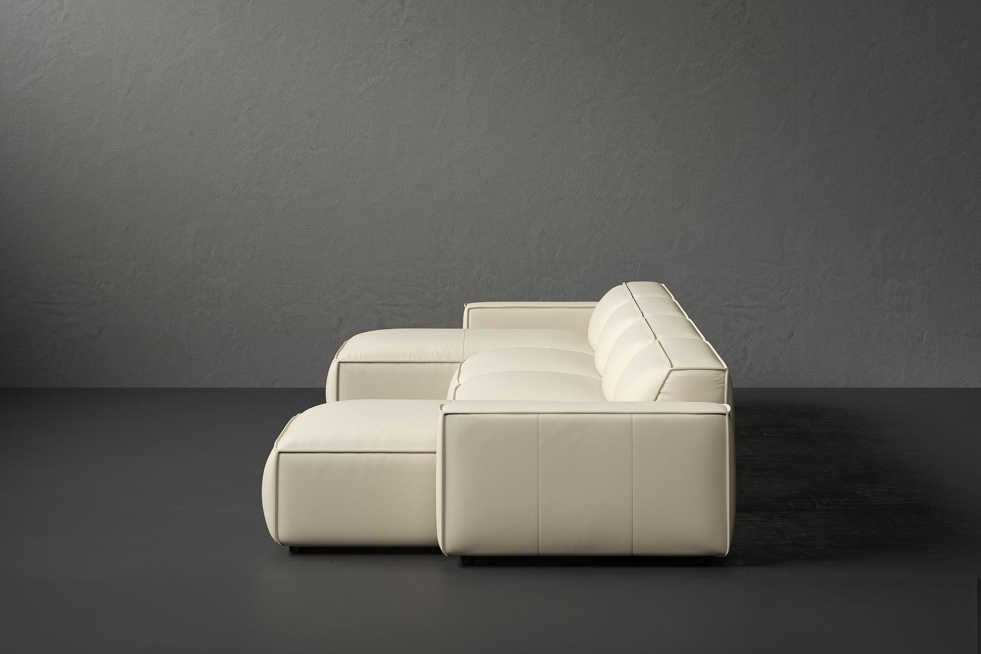 Allodi Full-aniline Leather Modular Extended Sectional Sofa with Feather-Filled