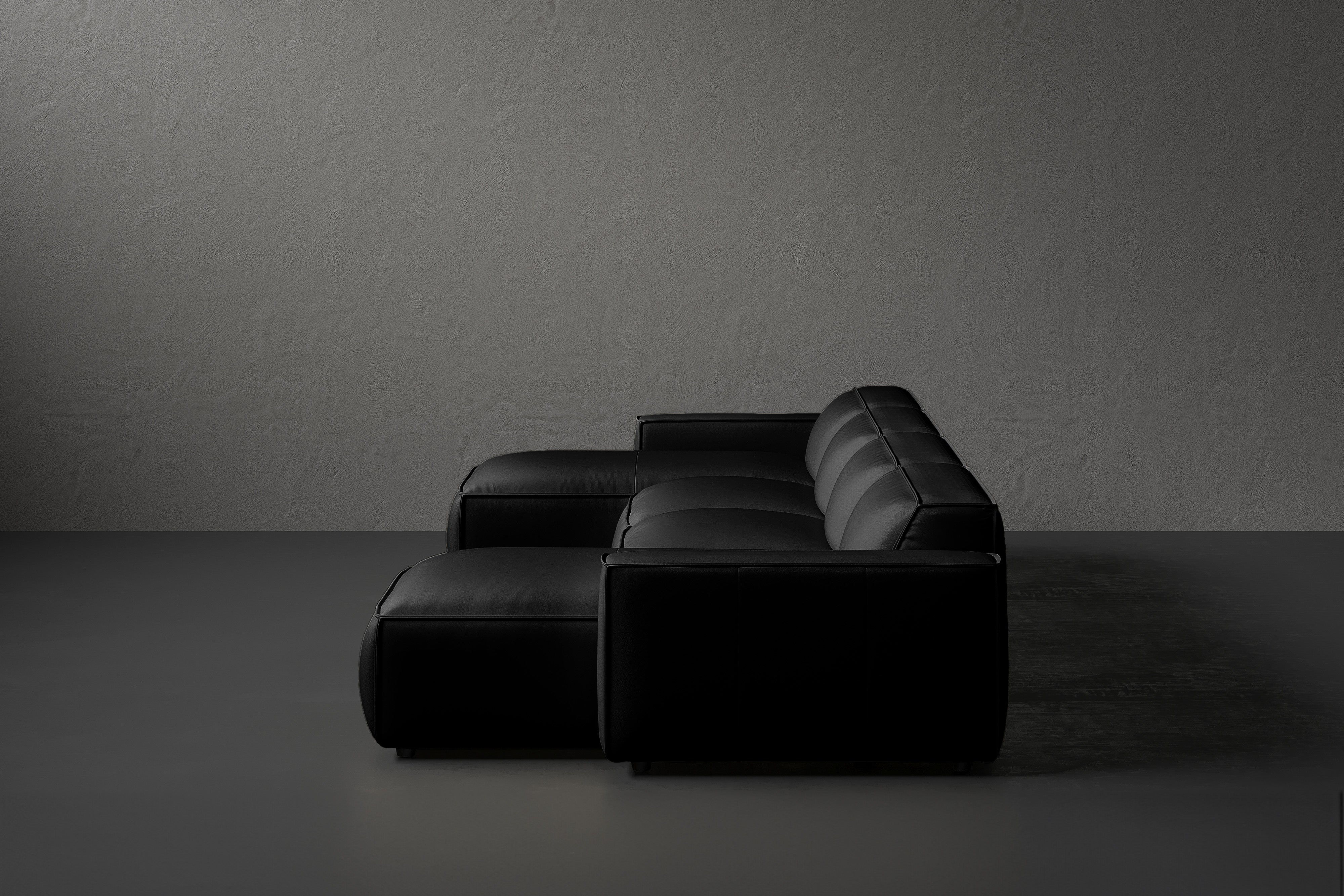 Allodi Full-aniline Leather Modular Extended Sectional Sofa with Feather-Filled