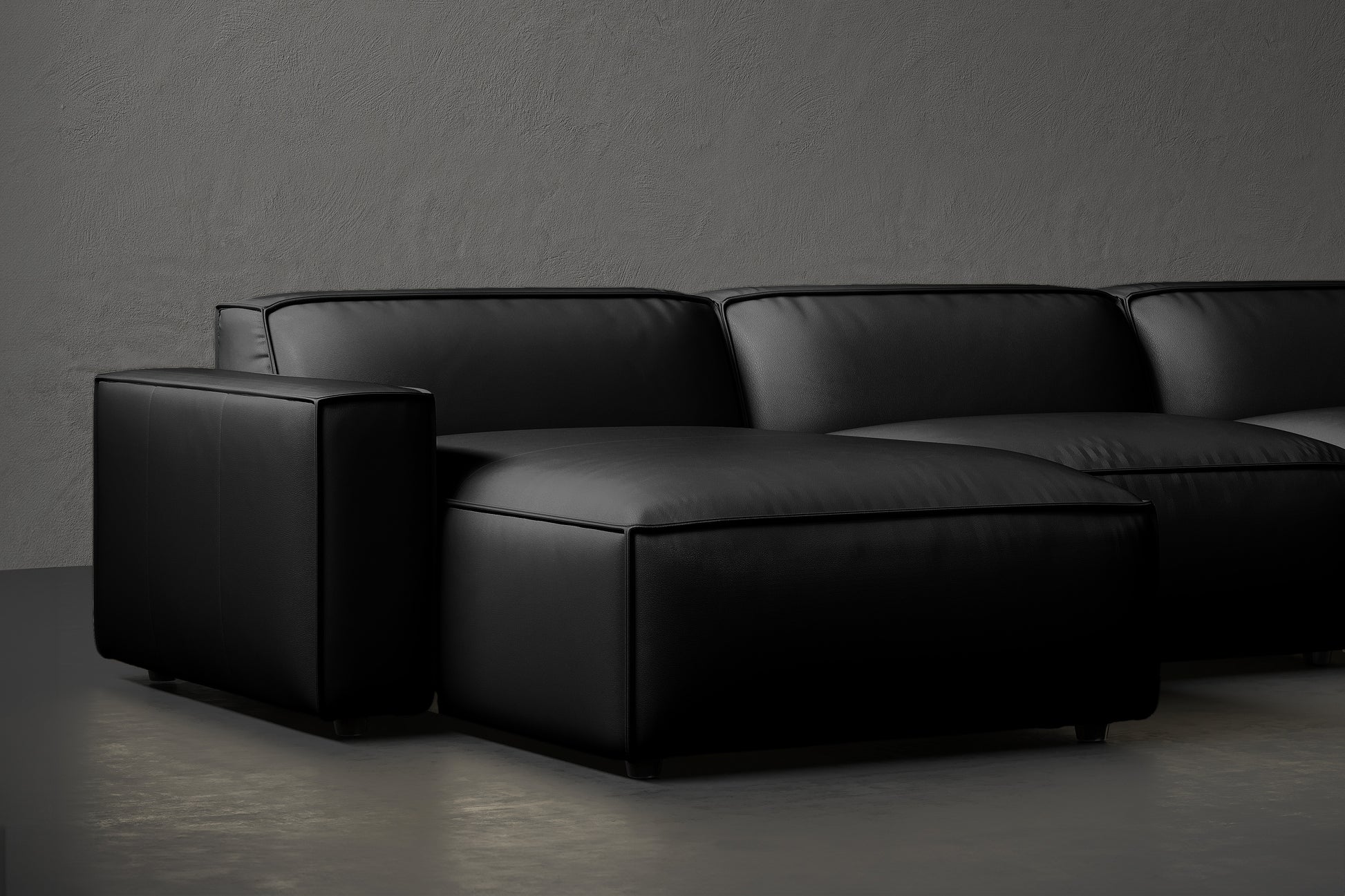 Allodi Full-aniline Leather Modular Extended Sectional Sofa with Feather-Filled