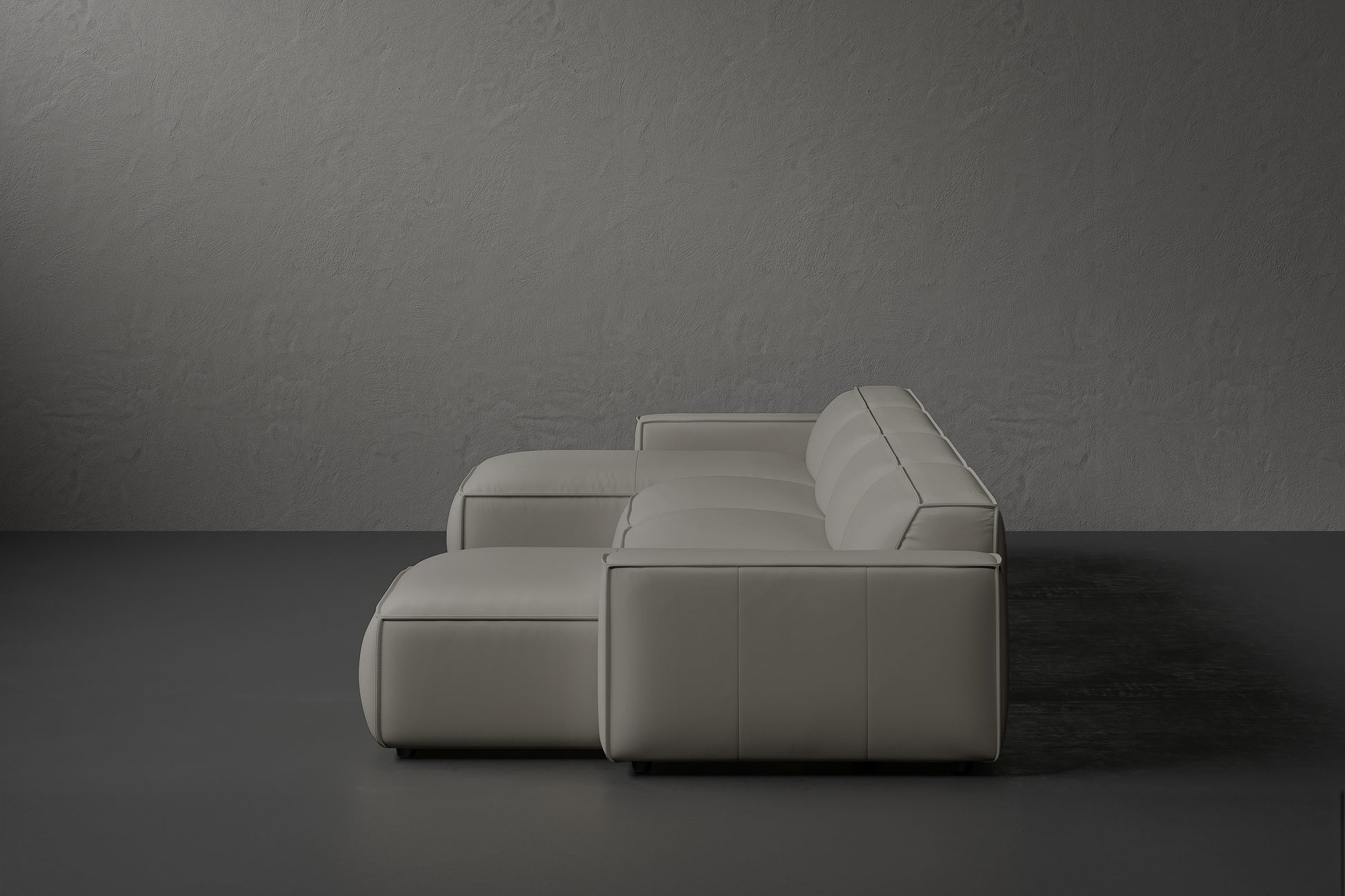 Allodi Full-aniline Leather Modular Extended Sectional Sofa with Feather-Filled