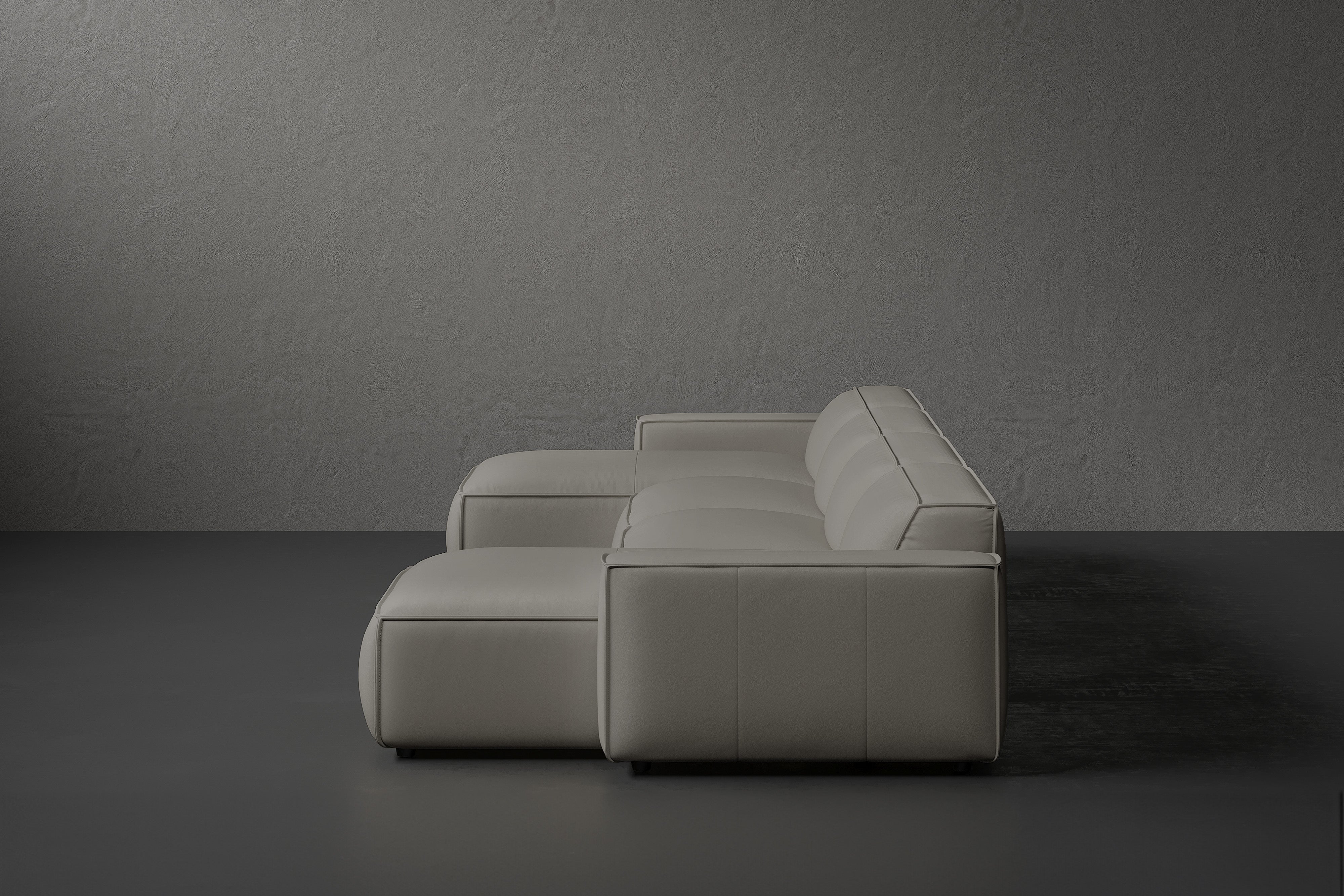 Allodi Full-aniline Leather Modular Extended Sectional Sofa with Feather-Filled