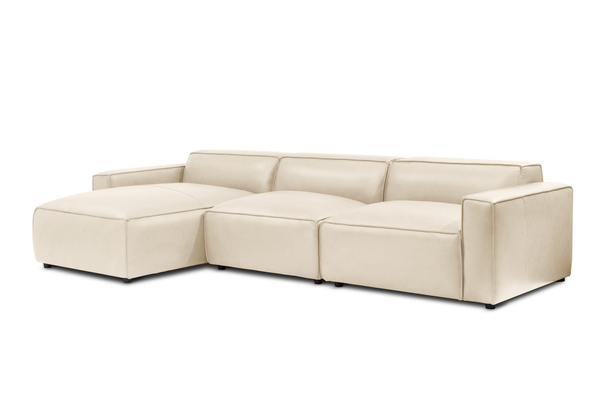 Allodi Full-aniline Leather Modular Sectional Sofa with Feather-Filled