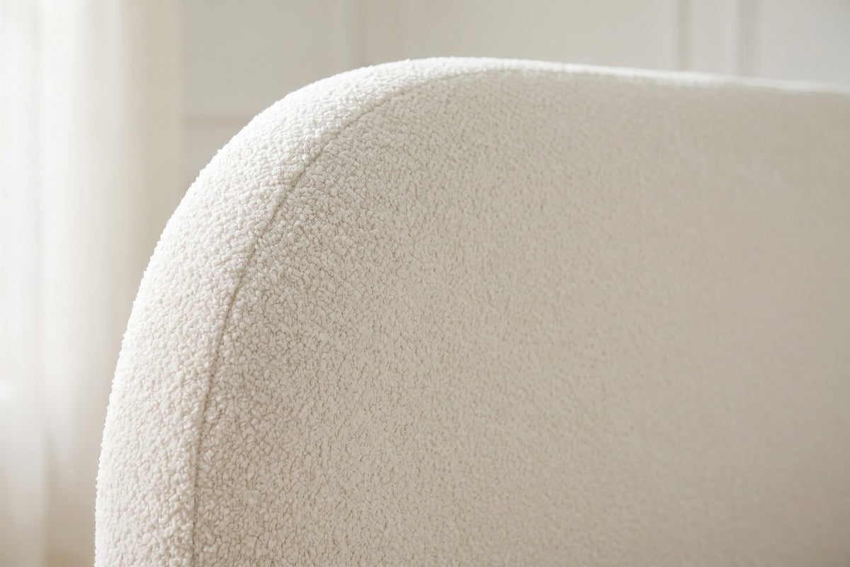 Manon Arched Bouclé Upholstered Bed – Cream White, King