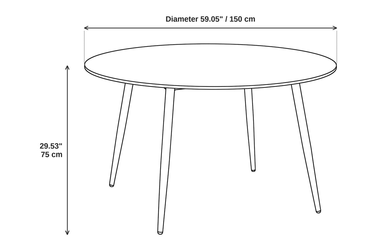 Marais Round Black Sintered Stone Dining Table – Gold-Veined Top, Effortless Care
