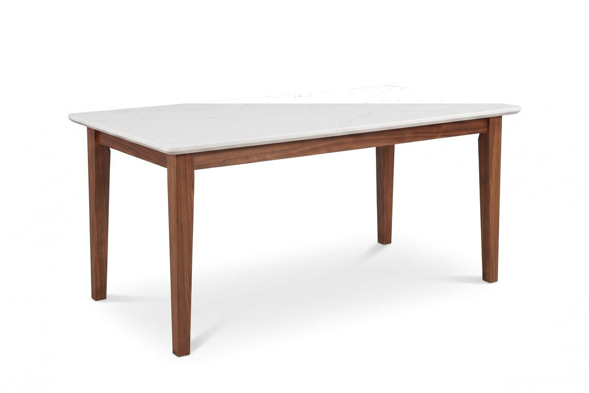 Ménerbes 72" Quartz Top Dining Table – Solid Walnut or Oak Base, Seats 6