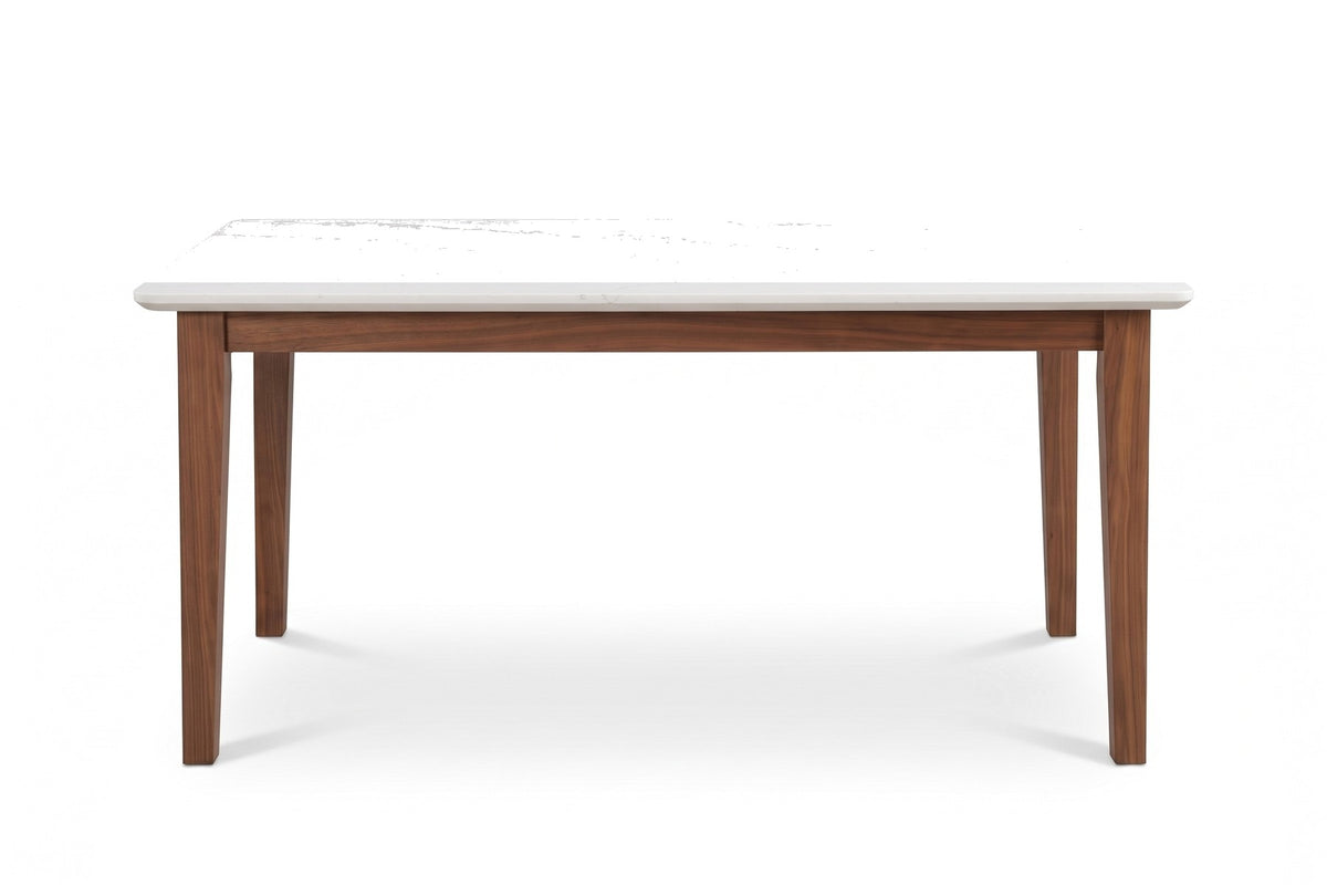Ménerbes 72" Quartz Top Dining Table – Solid Walnut or Oak Base, Seats 6