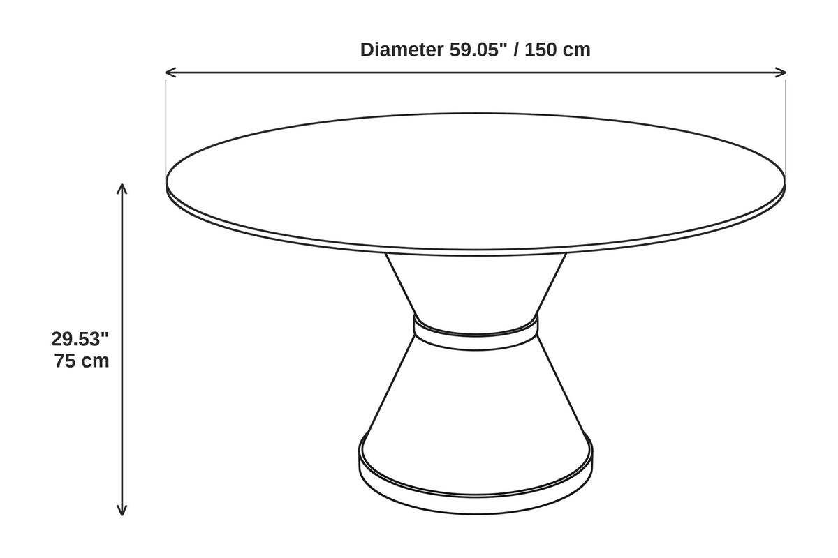 Orsay Round Sintered Stone Dining Table – Sculptural Pedestal, Effortless Care