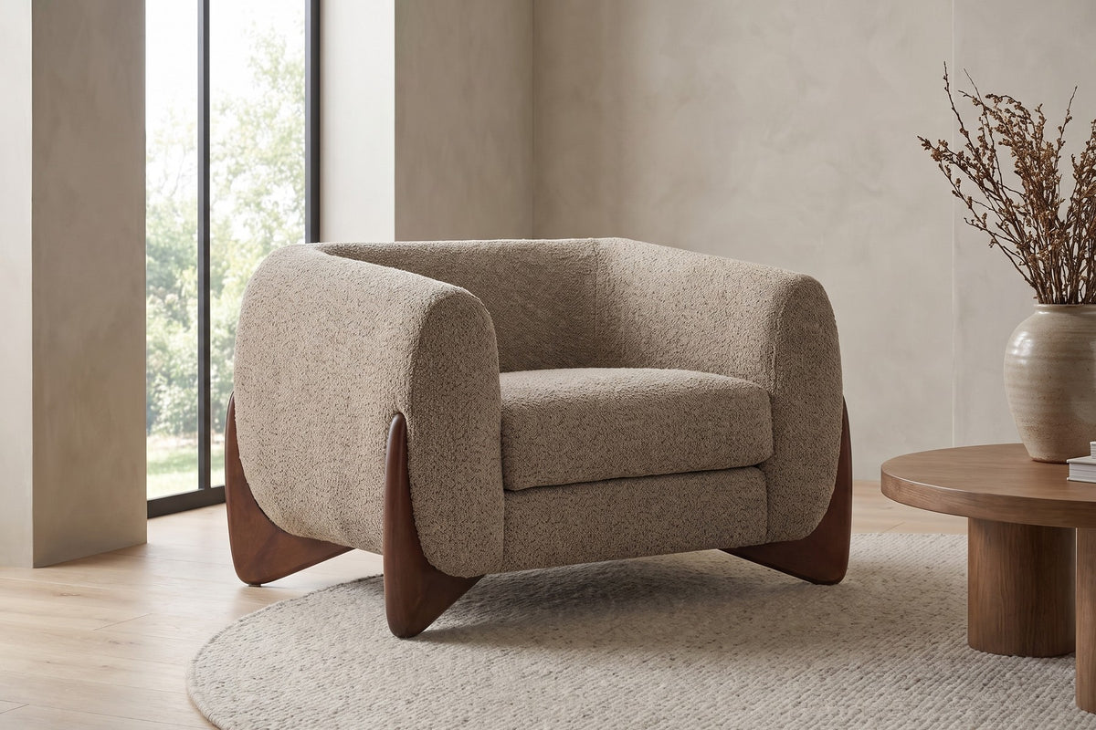 Passy Bouclé Tuxedo Accent Chair