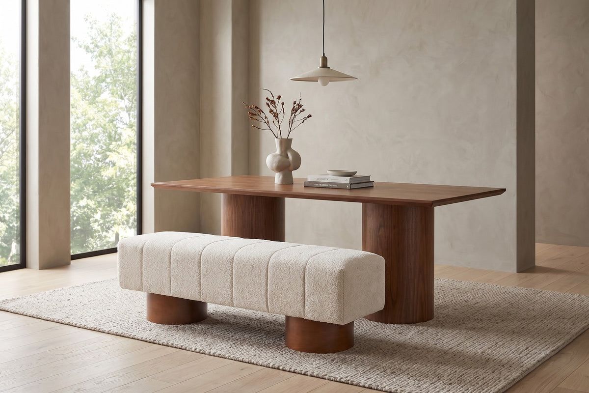 Pigalle 61" Channel Bouclé Bench