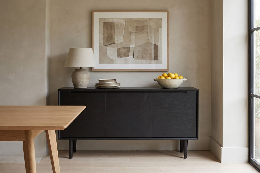 Quimper Sideboard in Black Oak, in a living space