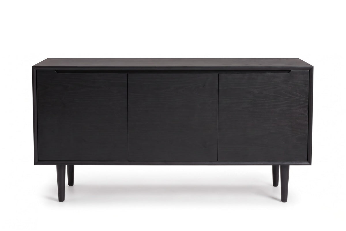 Quimper 72" Sideboard – Solid Walnut or Oak, Three Doors, Tapered Legs