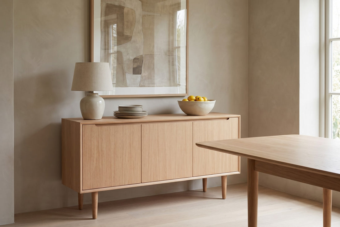 Quimper Sideboard in Natural Oak, in a living space