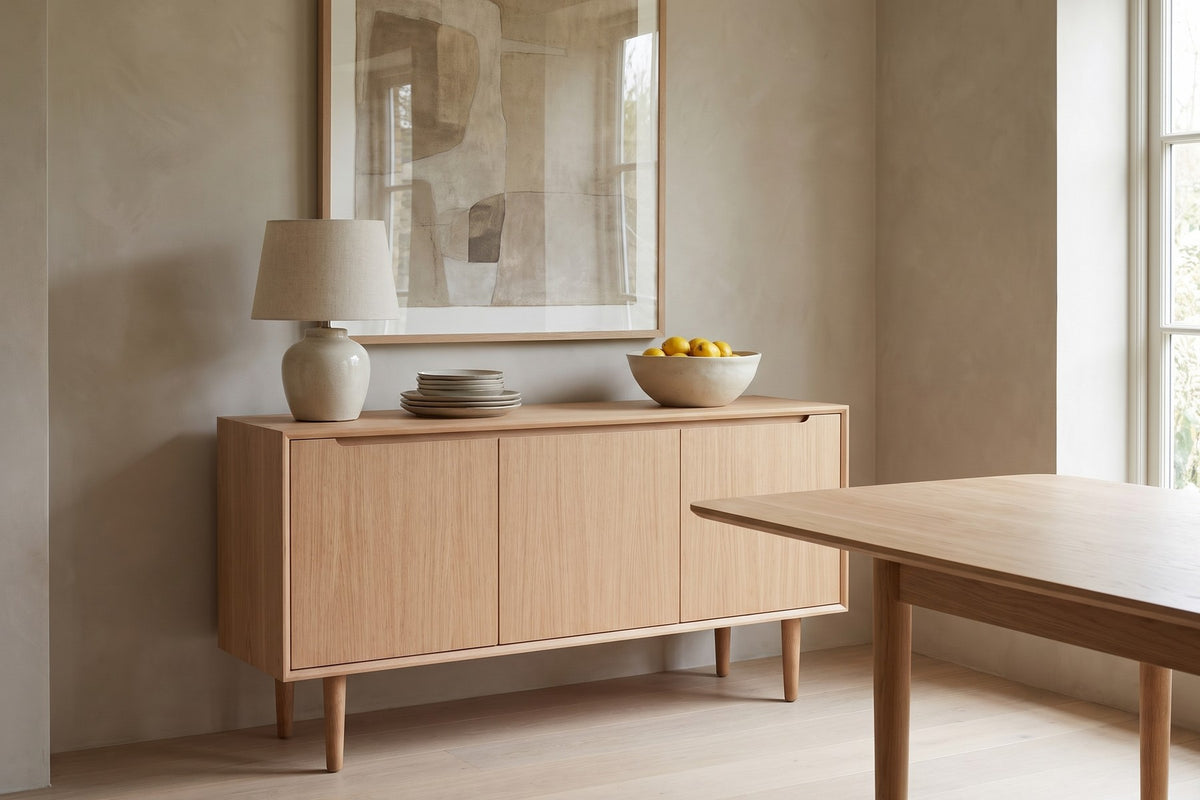 Quimper Sideboard in Natural Oak, in a living space