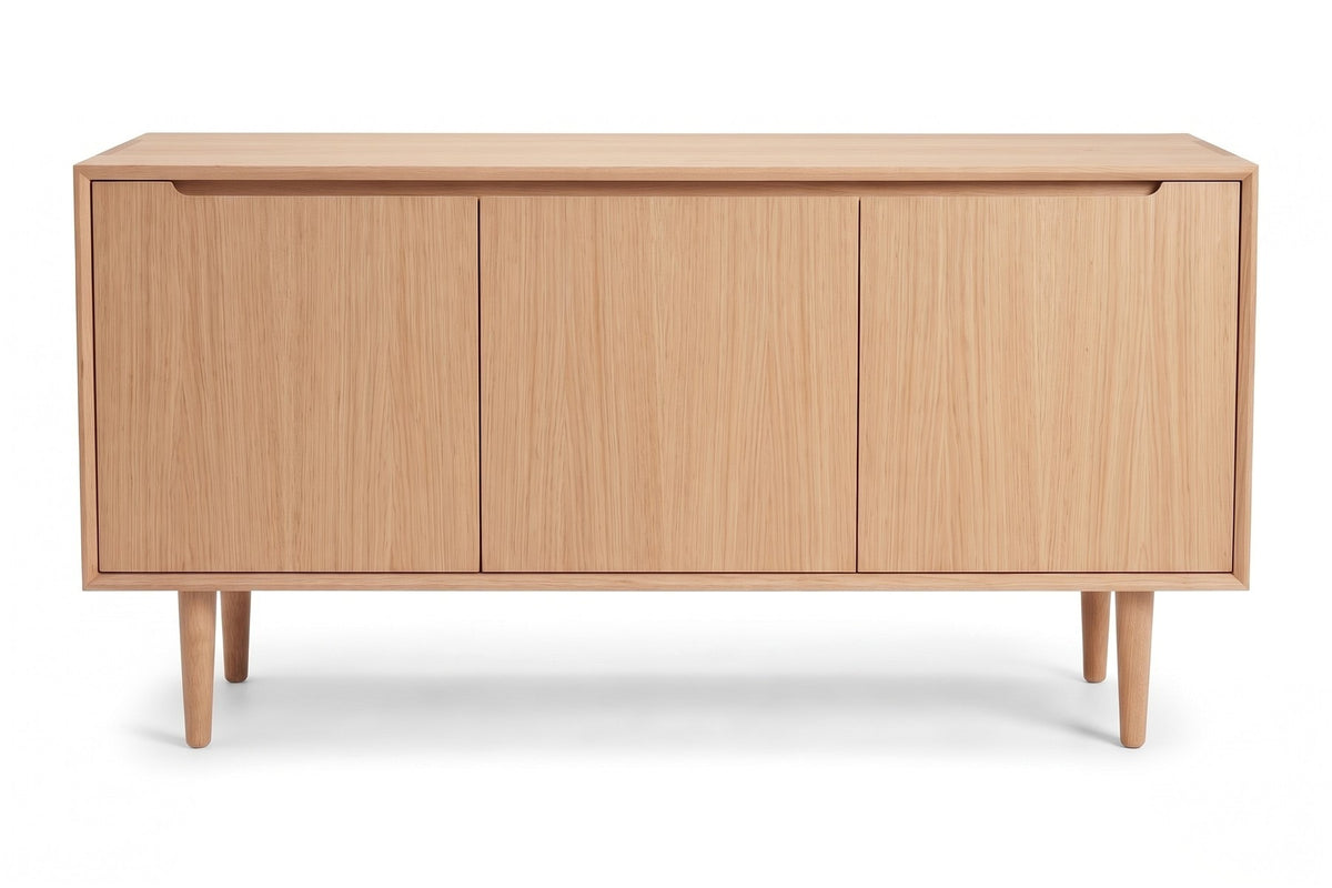 Quimper Sideboard in Natural Oak, front view on white