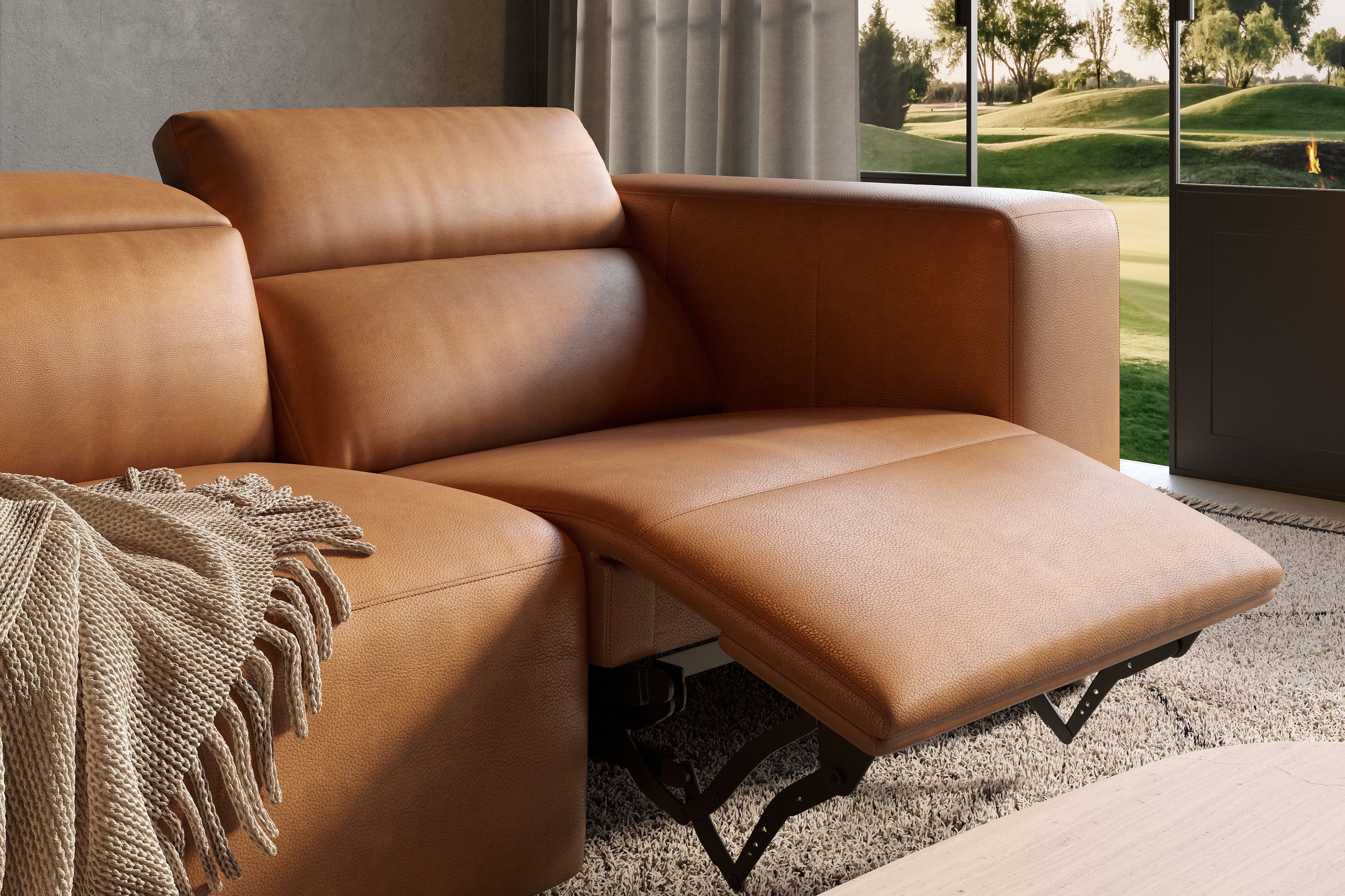 Chaumet Leather Reclining Sofa