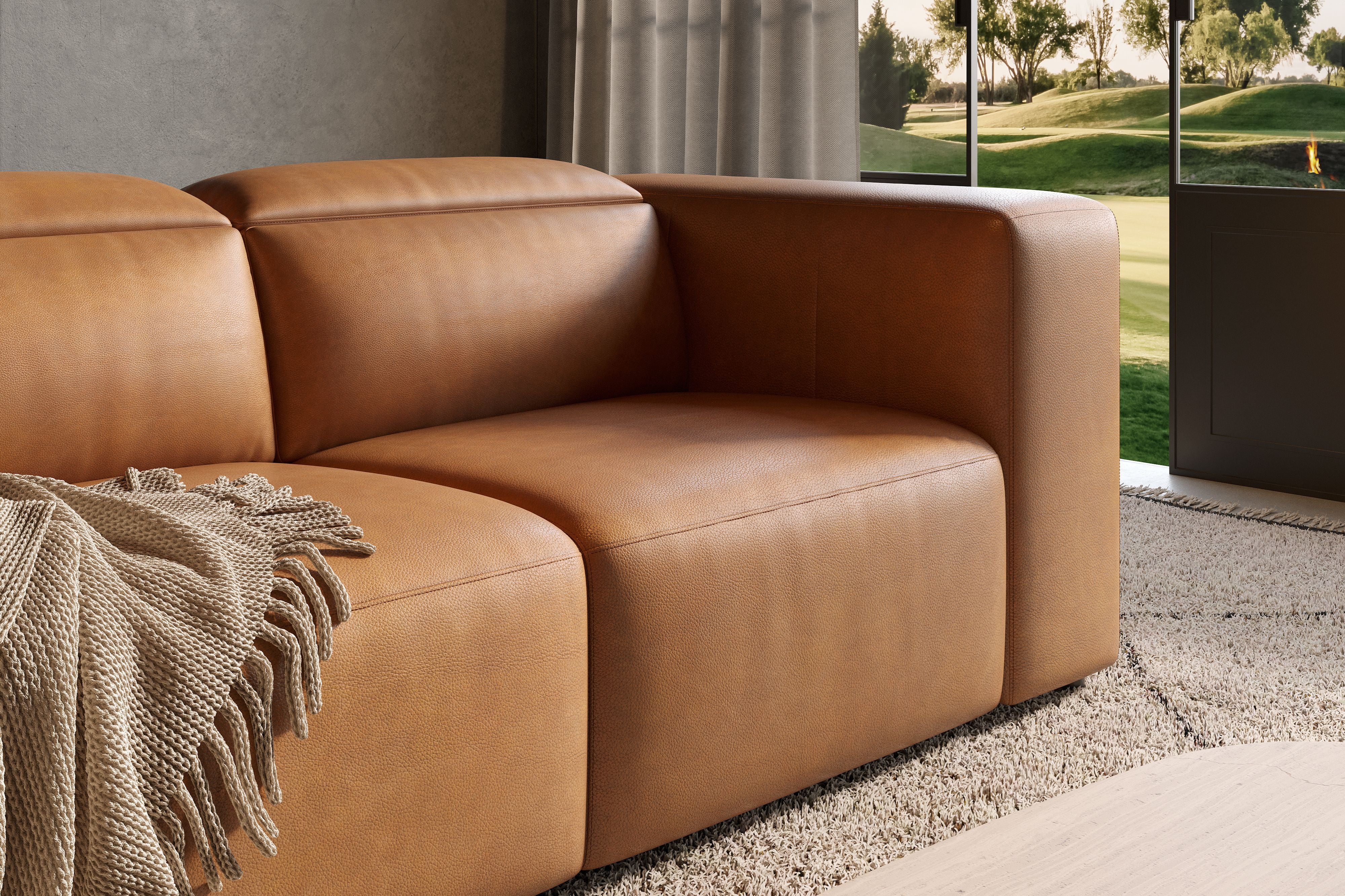 Chaumet Leather Reclining Sofa