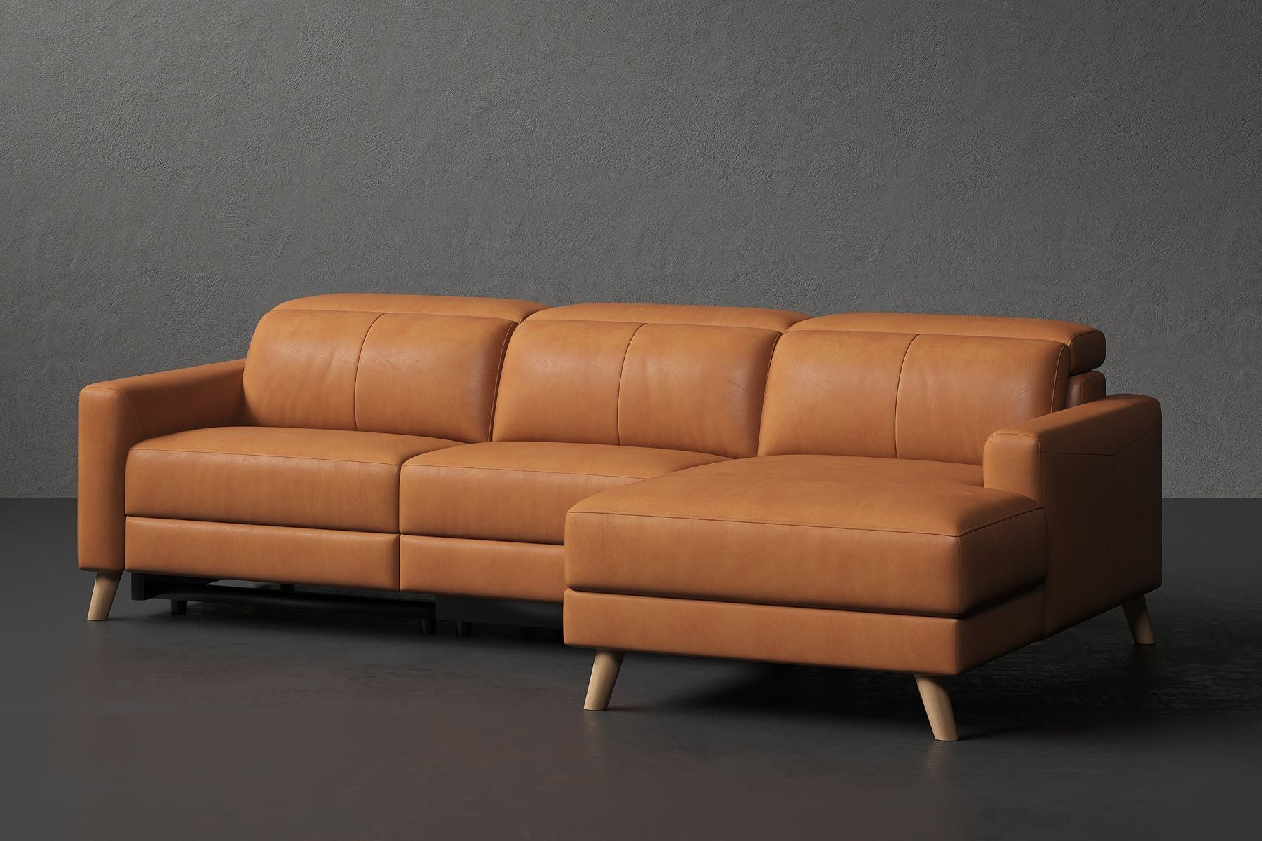Ozanne Leather Power Reclining Sectional Sofa