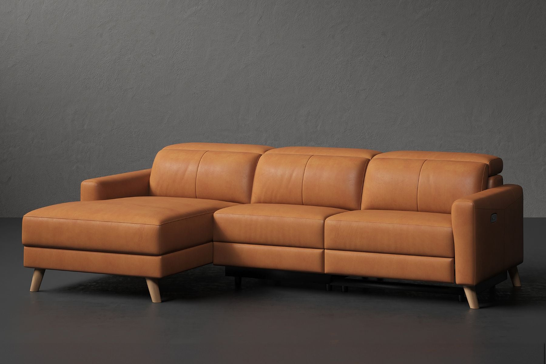 Ozanne Leather Power Reclining Sectional Sofa