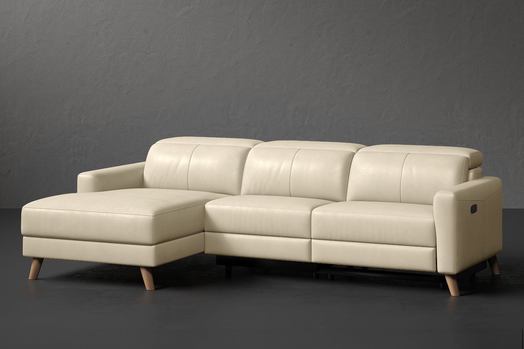 Ozanne Leather Power Reclining Sectional Sofa