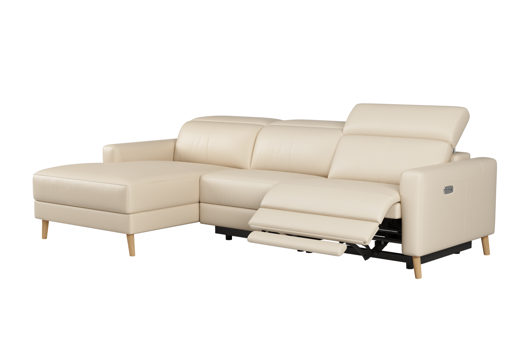 Ozanne Leather Power Reclining Sectional Sofa