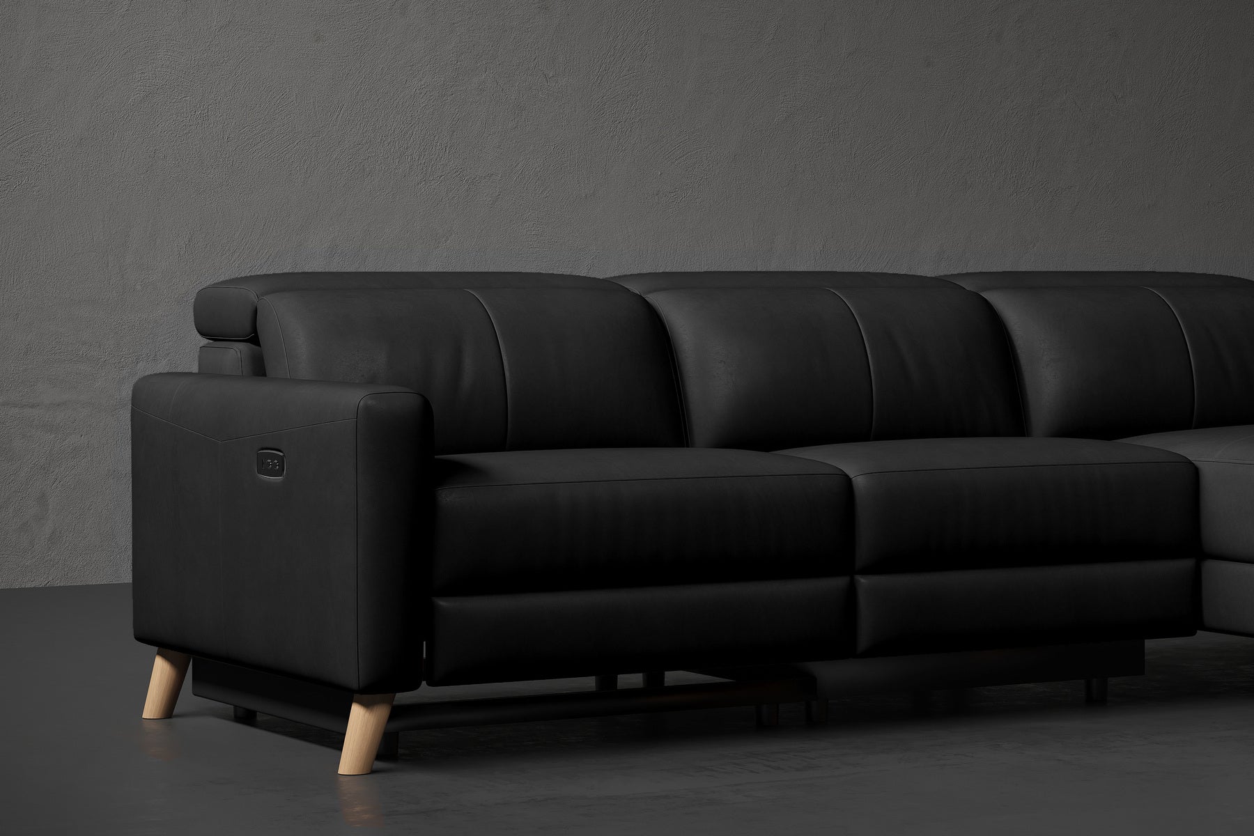 Ozanne Leather Power Reclining Sectional Sofa