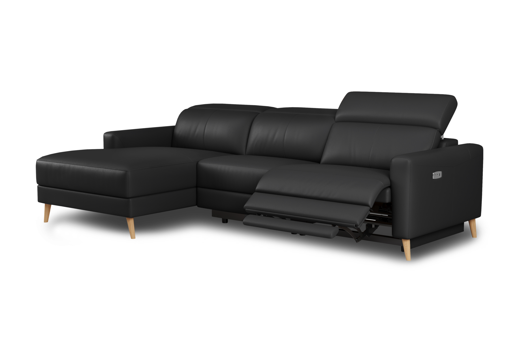 Ozanne Leather Power Reclining Sectional Sofa