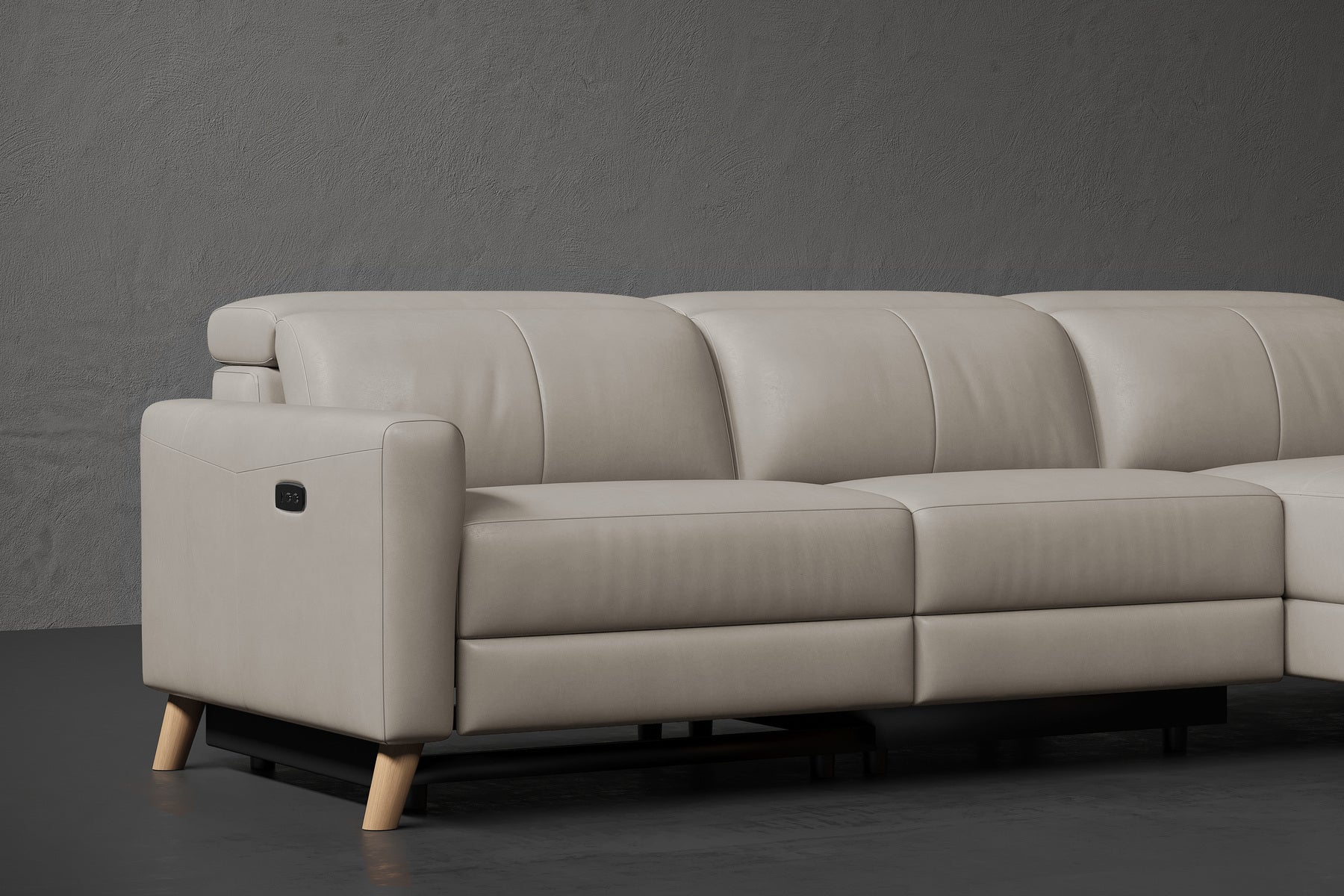 Ozanne Leather Power Reclining Sectional Sofa