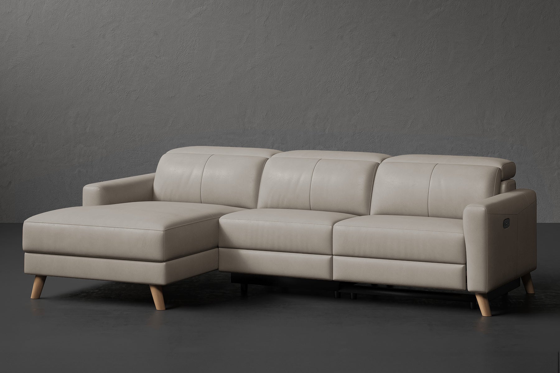 Ozanne Leather Power Reclining Sectional Sofa