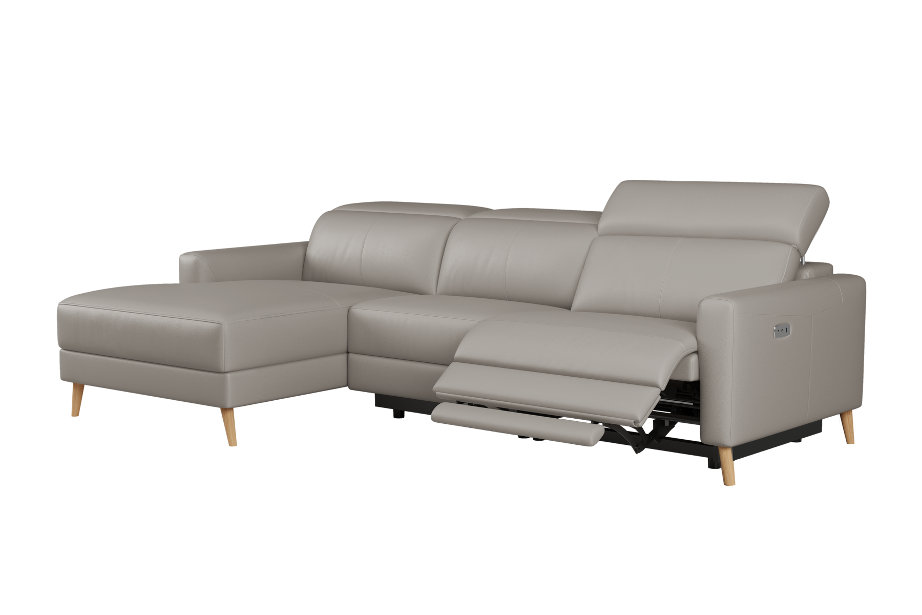 Ozanne Leather Power Reclining Sectional Sofa