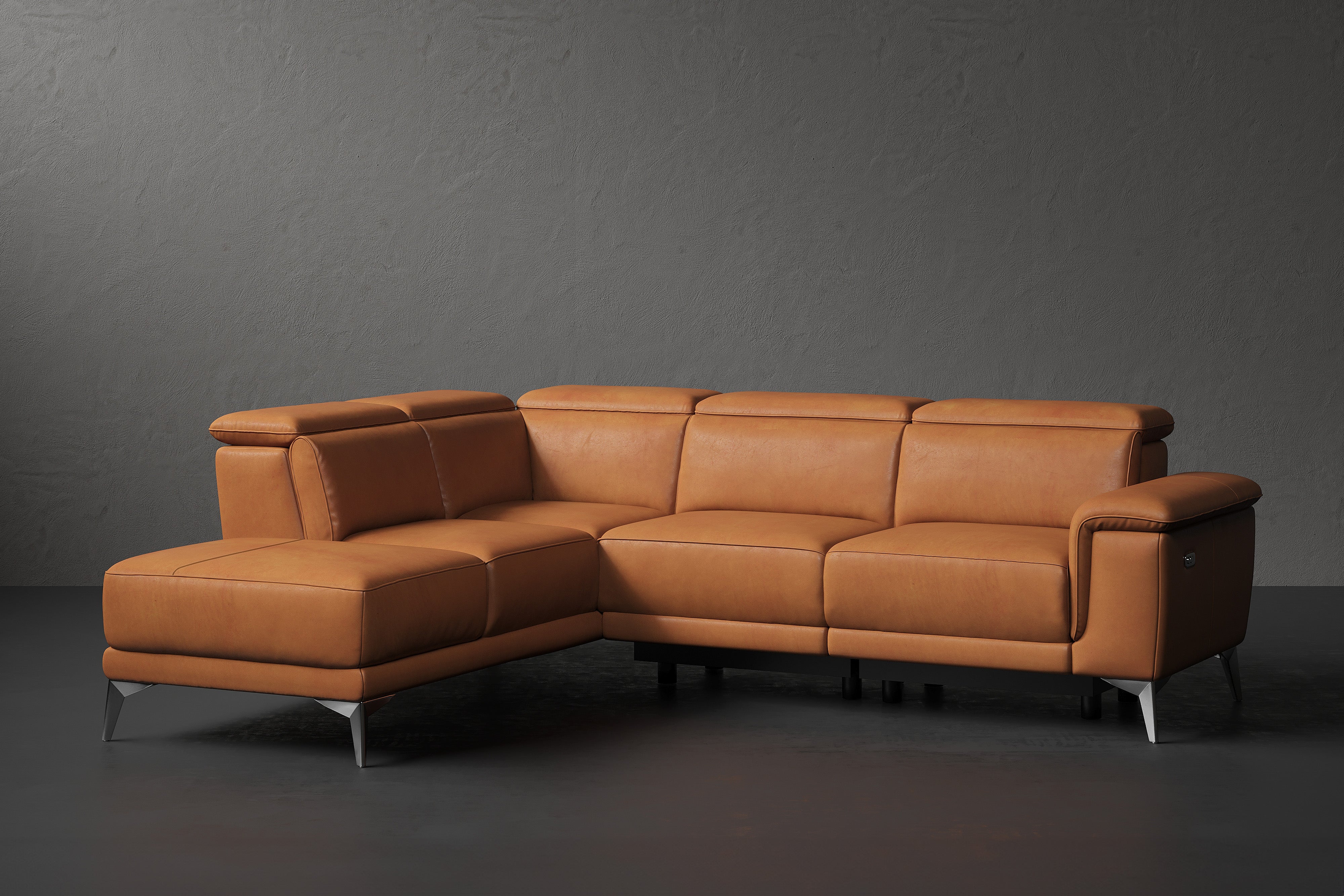 Pista Leather Reclining Sectional Sofa