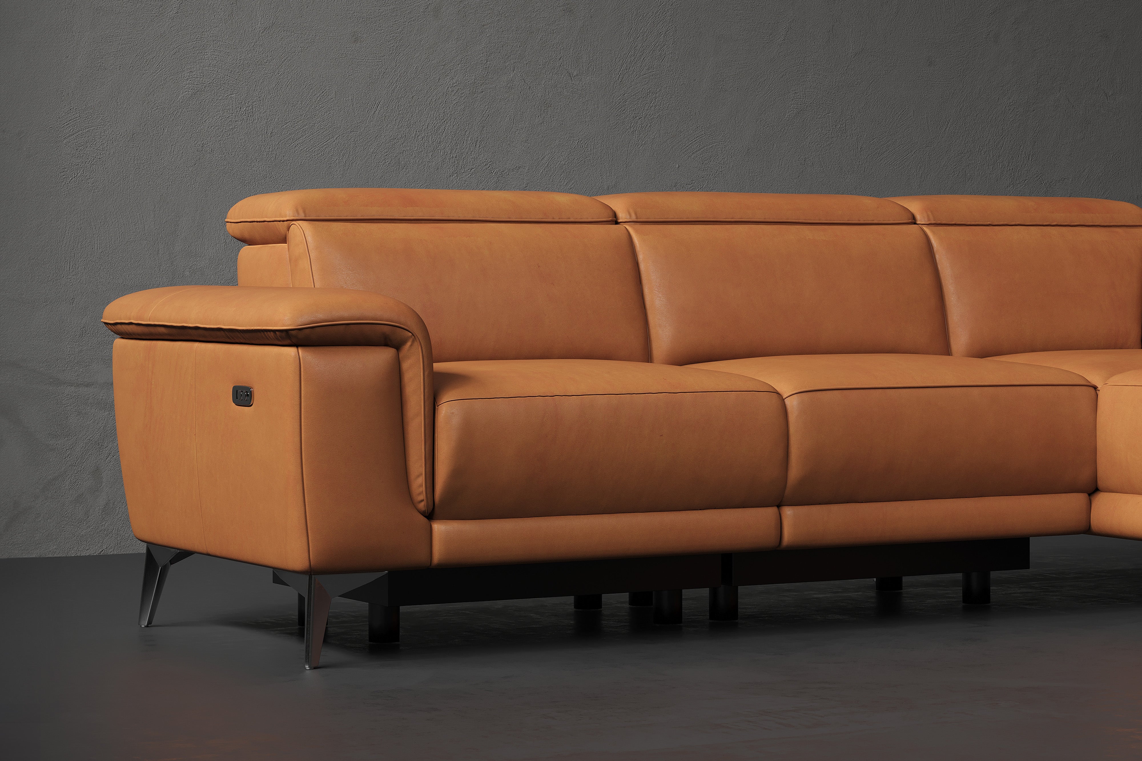 Pista Leather Reclining Sectional Sofa