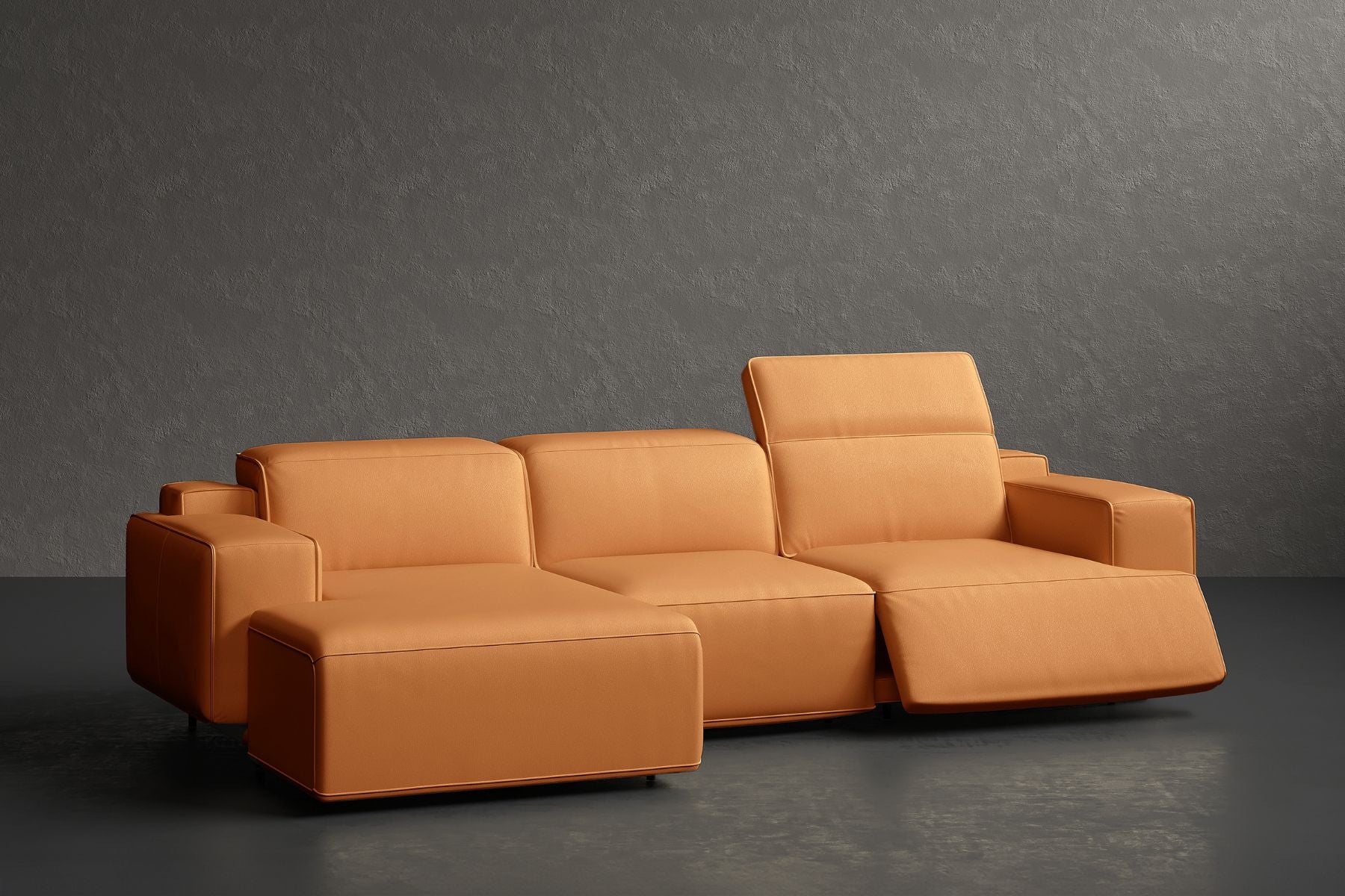 Bain Leather Recliner Sectional Sofa