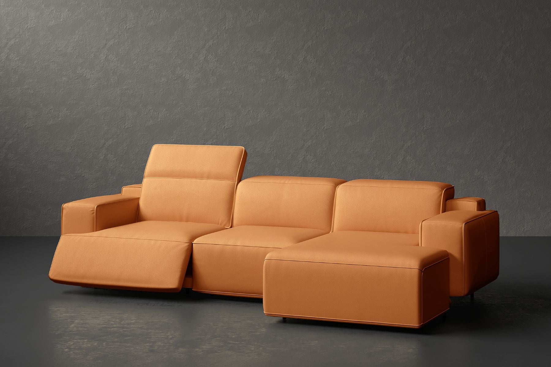 Bain Leather Recliner Sectional Sofa