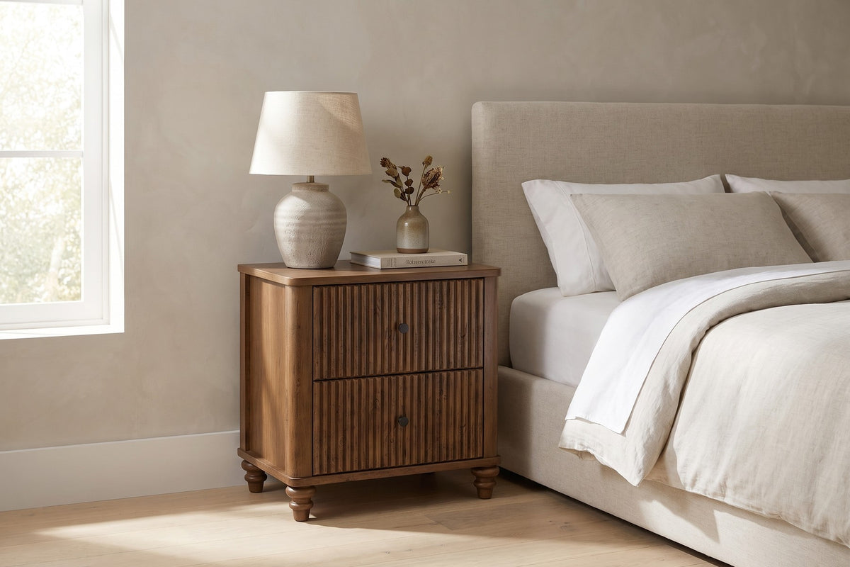 Raspail Fluted 3-Drawer Nightstand