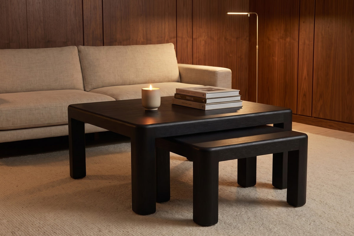 Roussillon Nesting Coffee Tables – Solid Wood, Rounded Corners, Set of 2