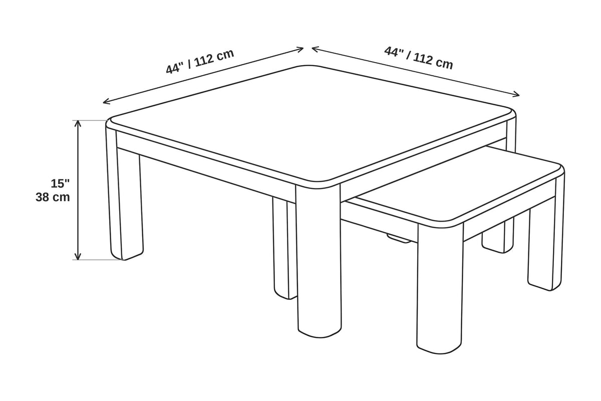 Roussillon Nesting Coffee Tables – Solid Wood, Rounded Corners, Set of 2