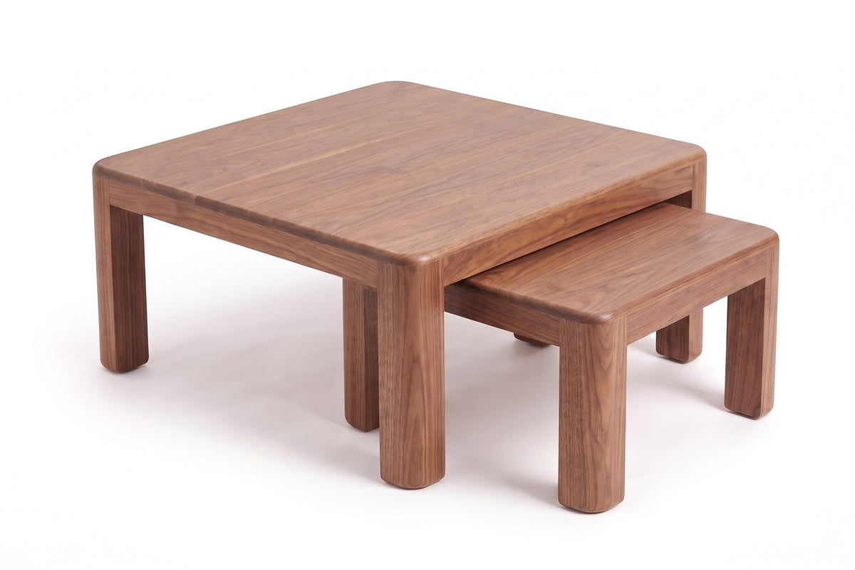 Roussillon Nesting Coffee Tables – Solid Wood, Rounded Corners, Set of 2