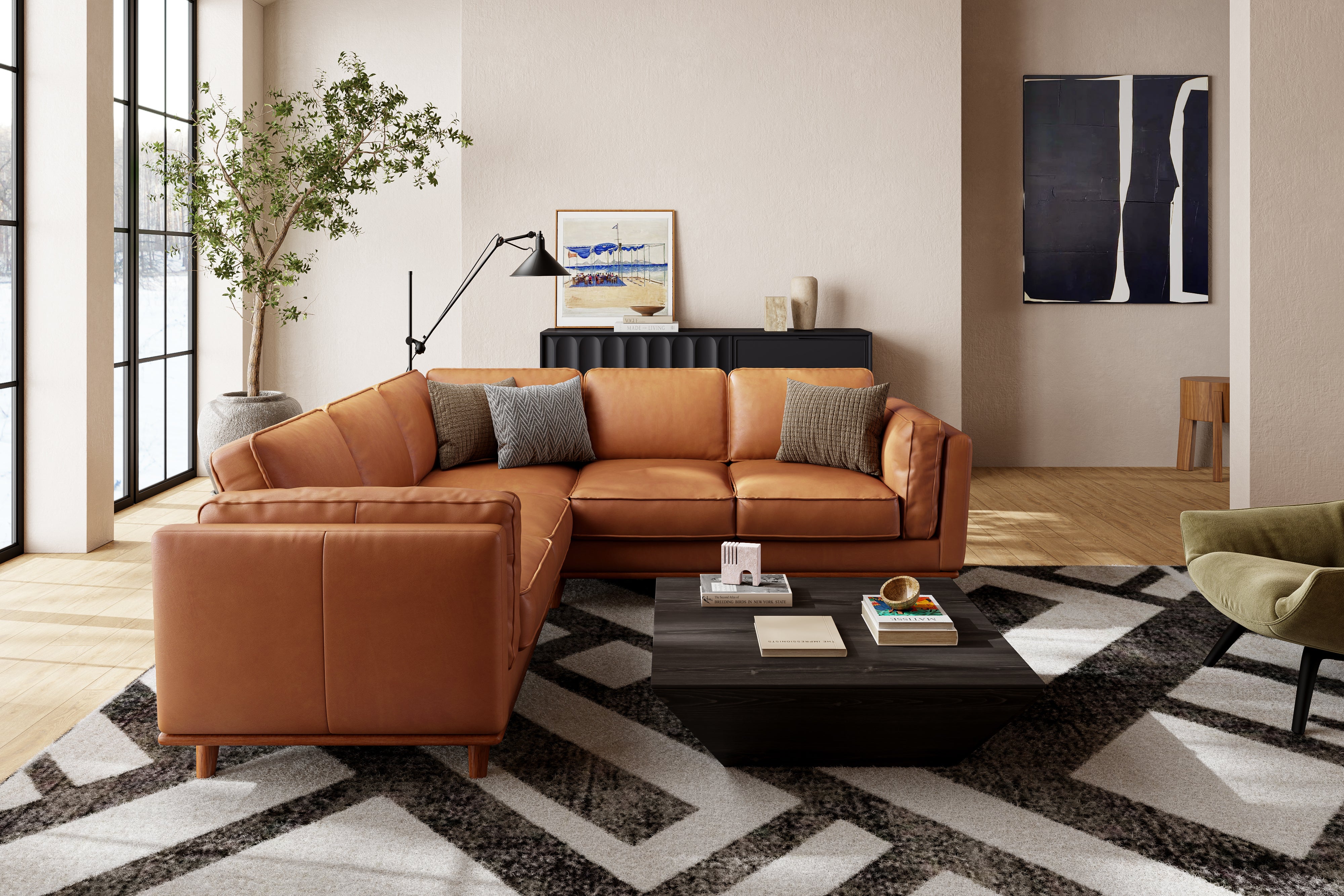 Maestro Leather Corner Sectional Sofa