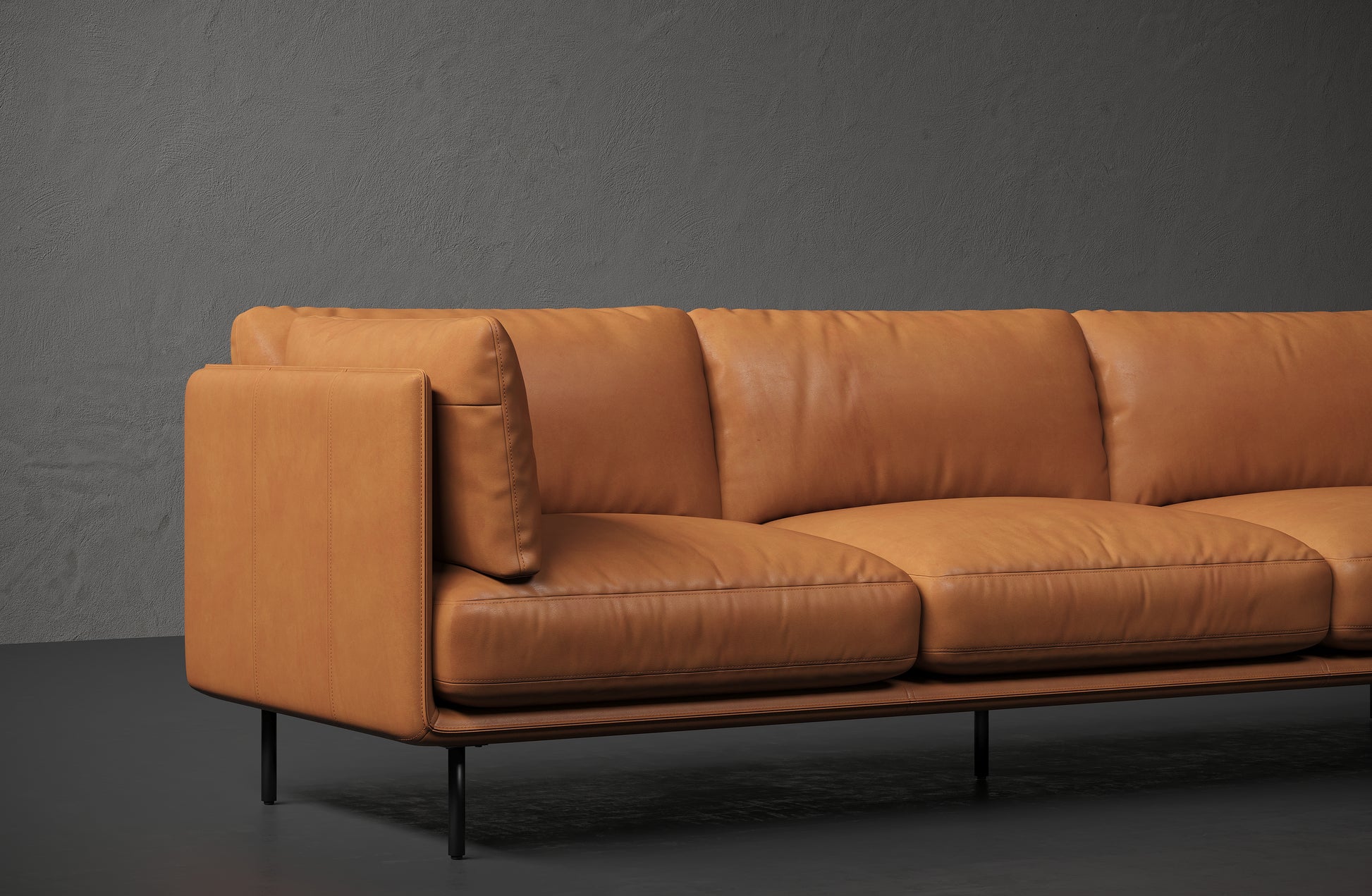 Tristan Nordic Hygge™ Leather Wide Sofa