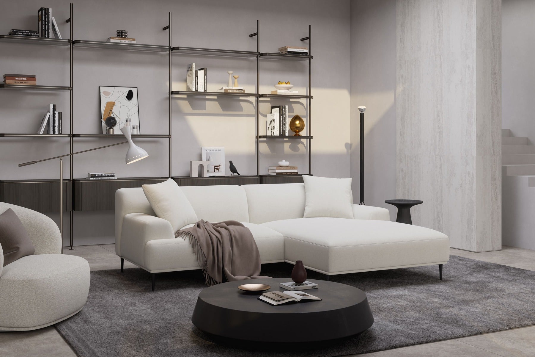 Rodin Fabric 94.5" Sectional Sofa with ComfortSoft™ Technology & Solid White Oak Wood